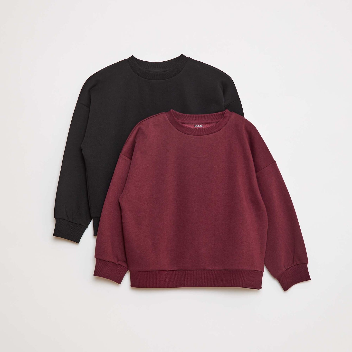 Lot de 2 sweats unis en molleton NOIR