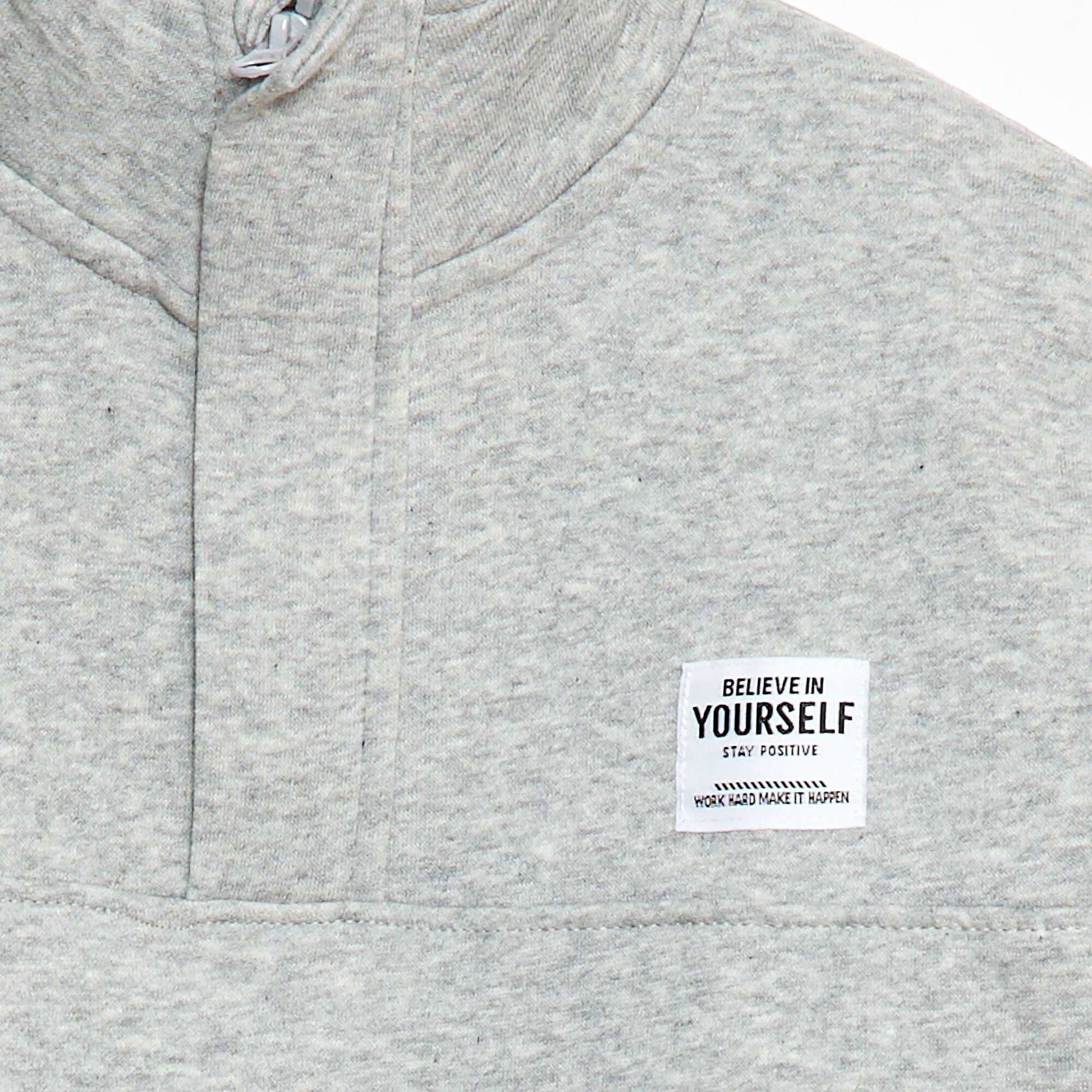 Sweat camionneur en molleton gratté GRIS