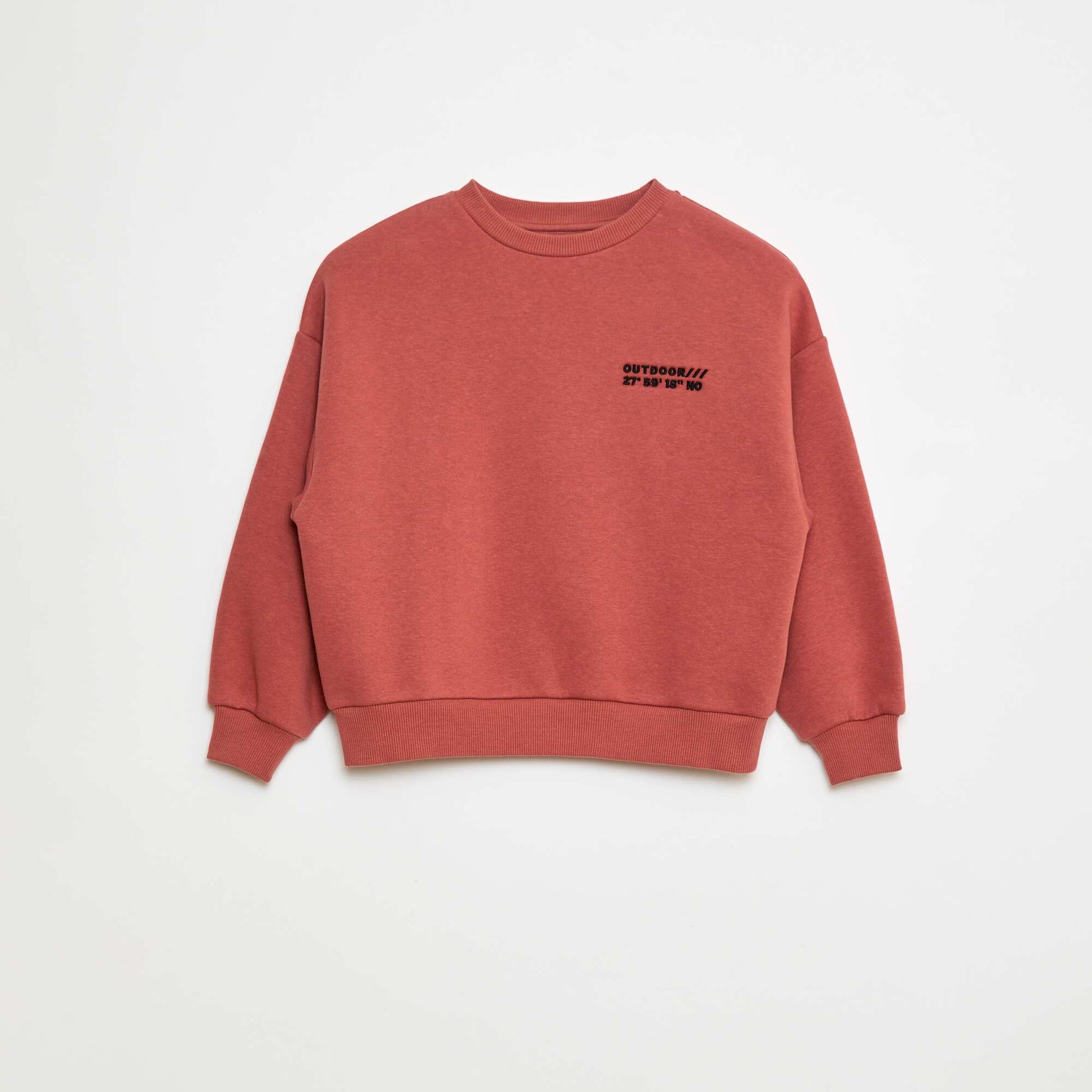 Sweat en coton avec motif au dos ROUGE