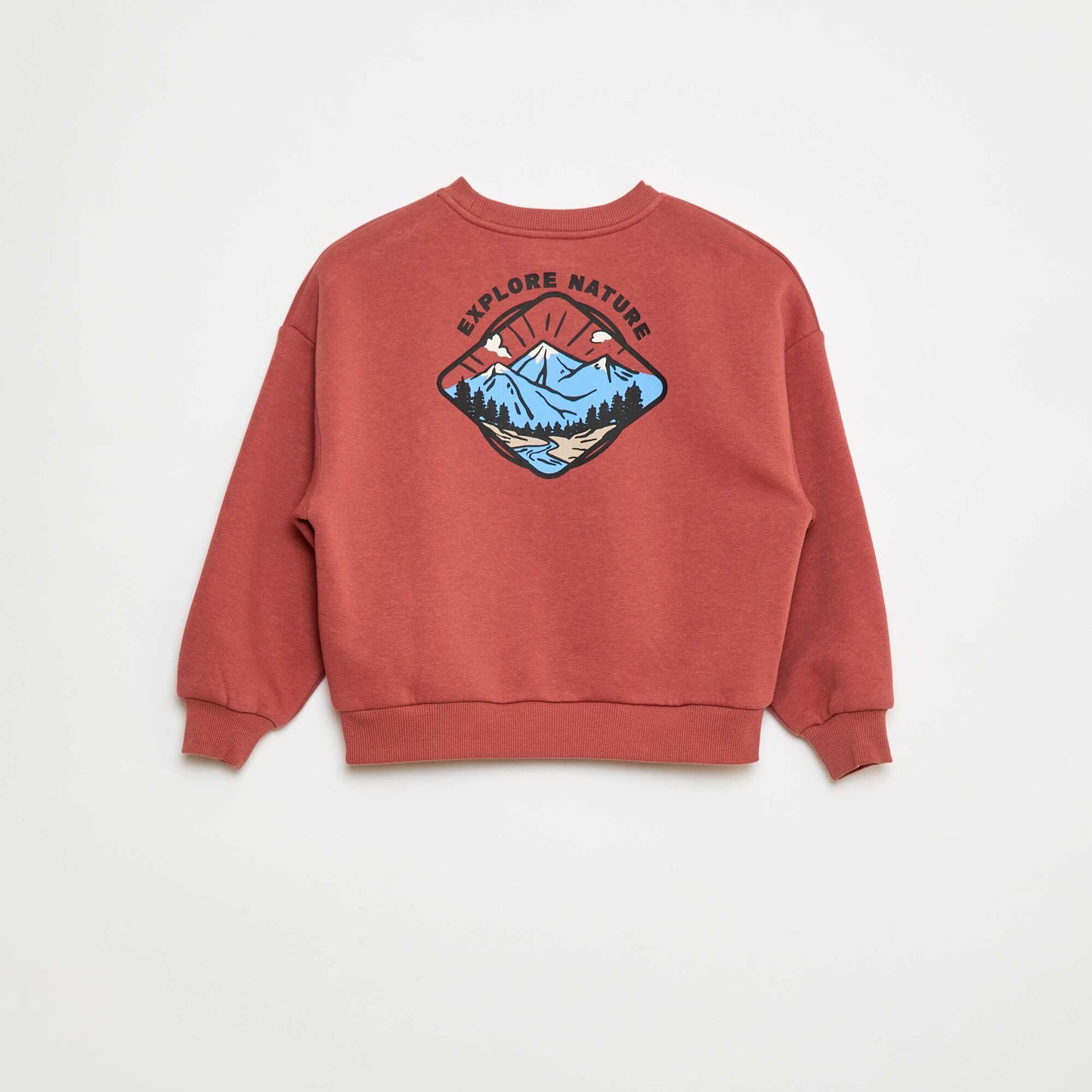 Sweat en coton avec motif au dos ROUGE
