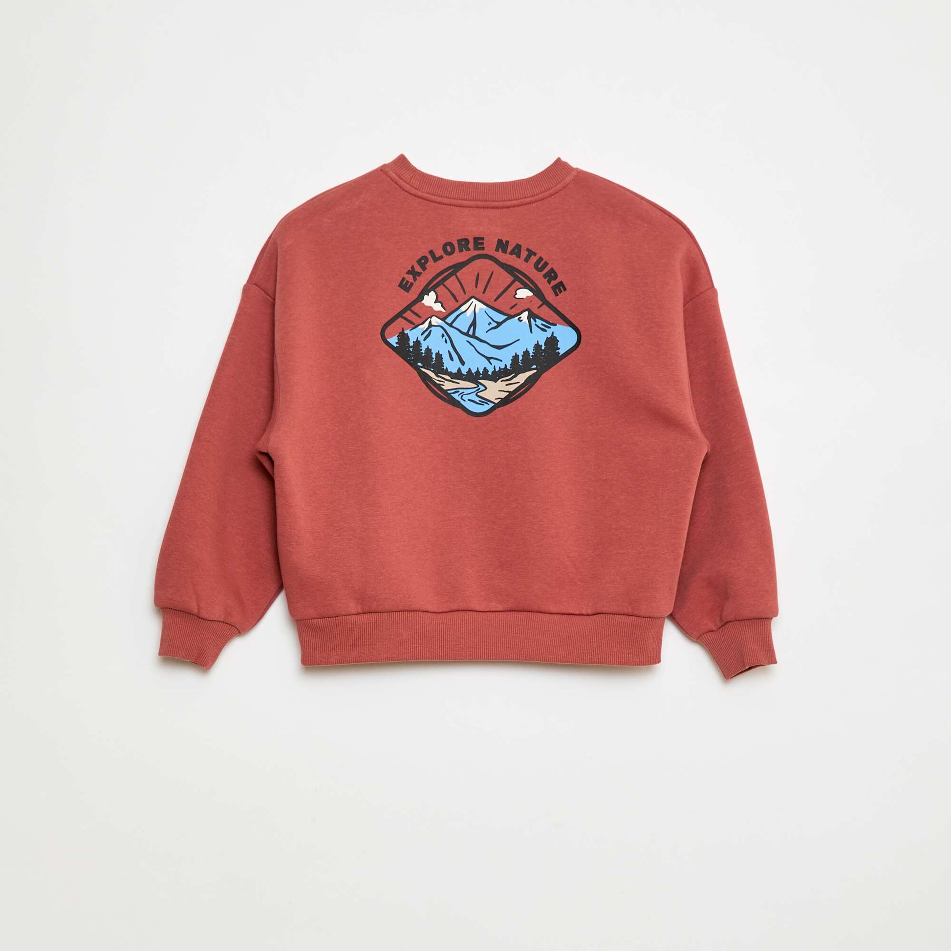Sweat en coton avec motif au dos ROUGE