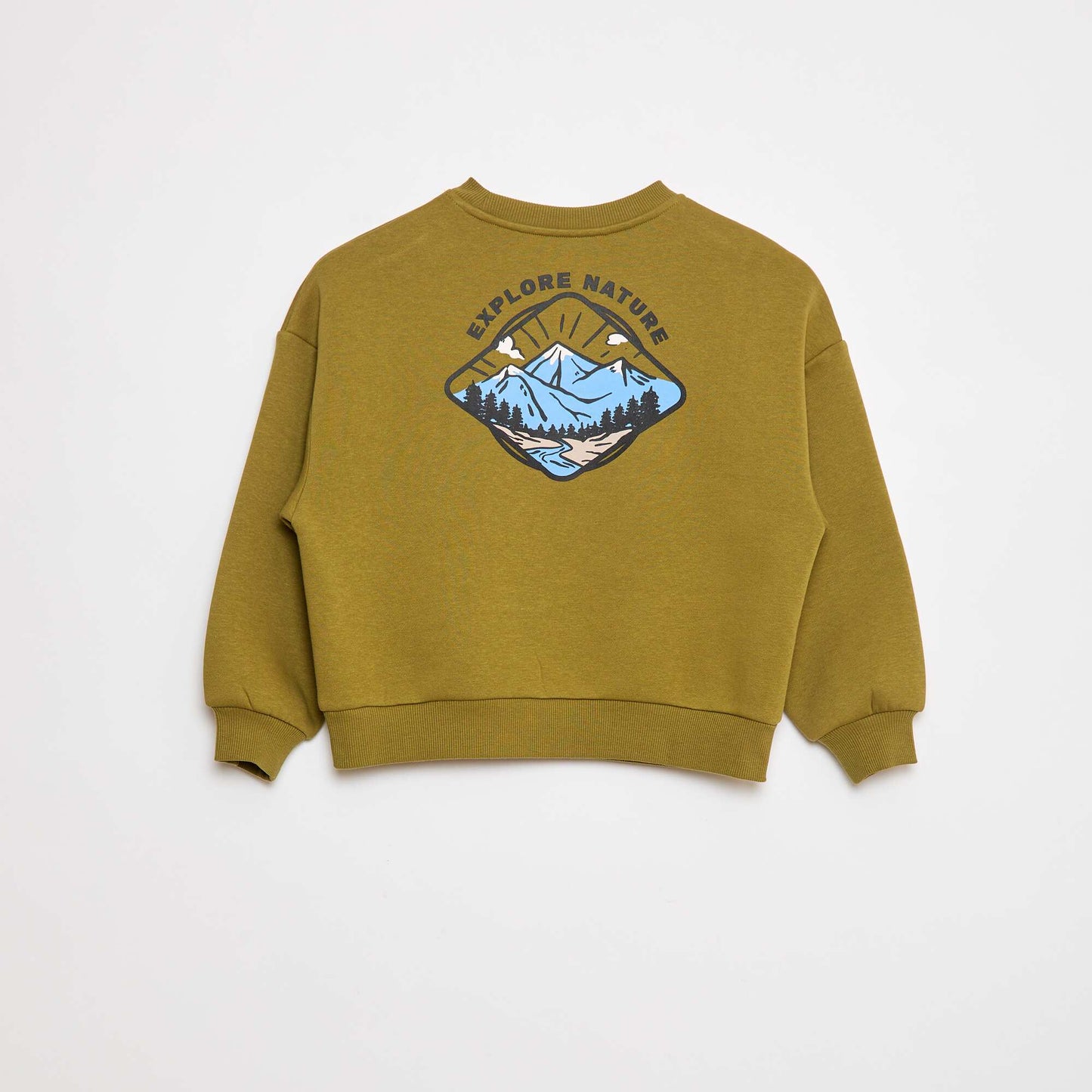 Sweat en coton avec motif au dos VERT