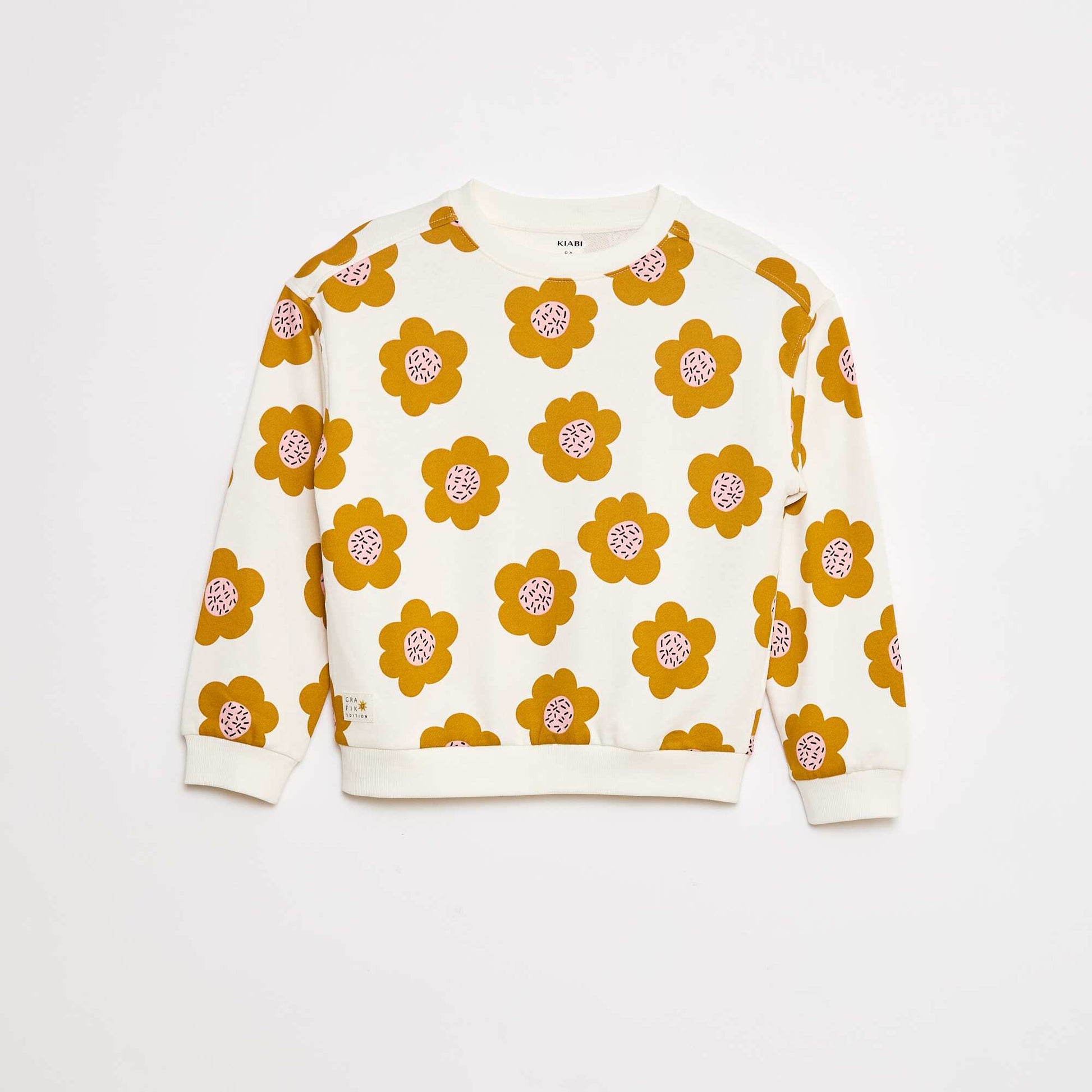 Sweat à col rond - Grafik Edition BLANC/JAUNE