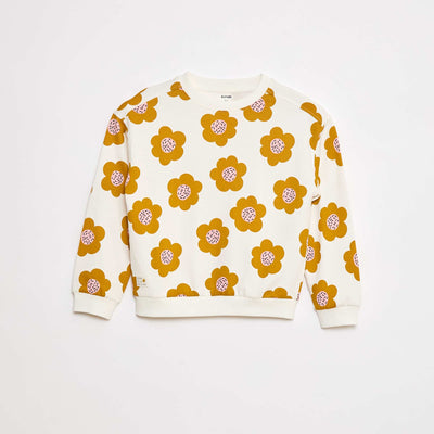 Sweat à col rond - Grafik Edition BLANC/JAUNE