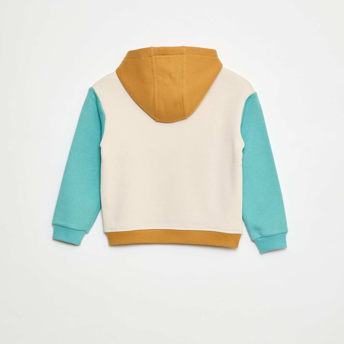 Sweat à capuche color bloc BLEU