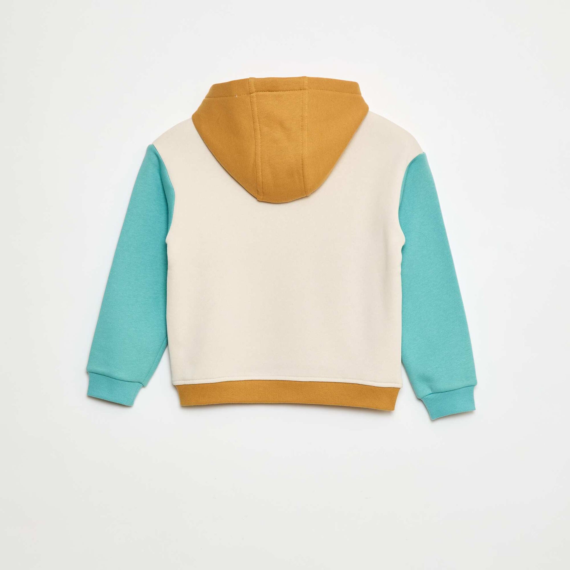 Sweat à capuche color bloc BLEU