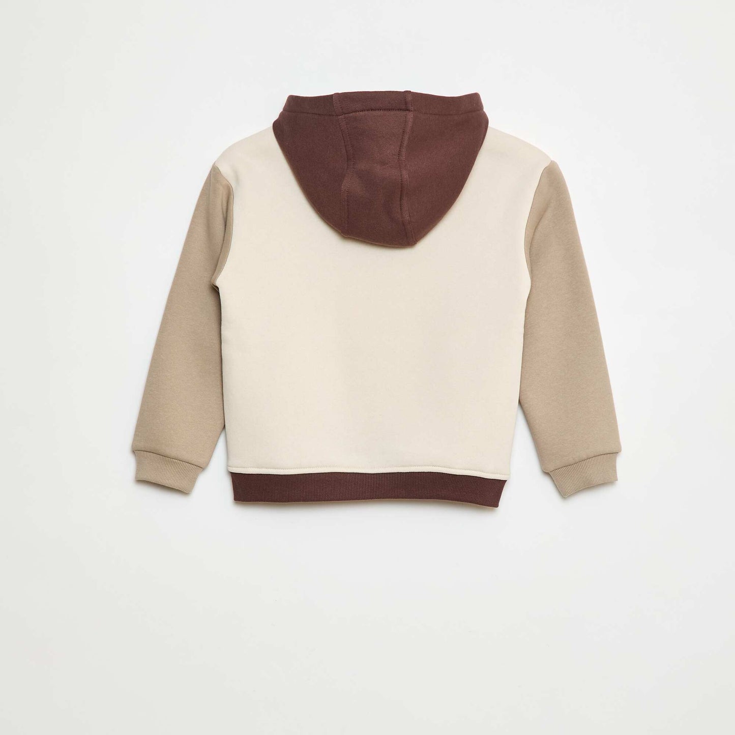Sweat à capuche color bloc MARRON