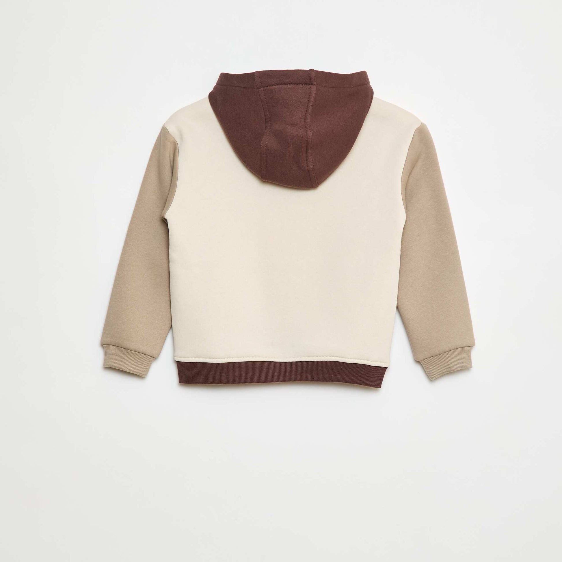 Sweat à capuche color bloc MARRON