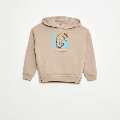 Sweat à capuche imprimé skate BEIGE