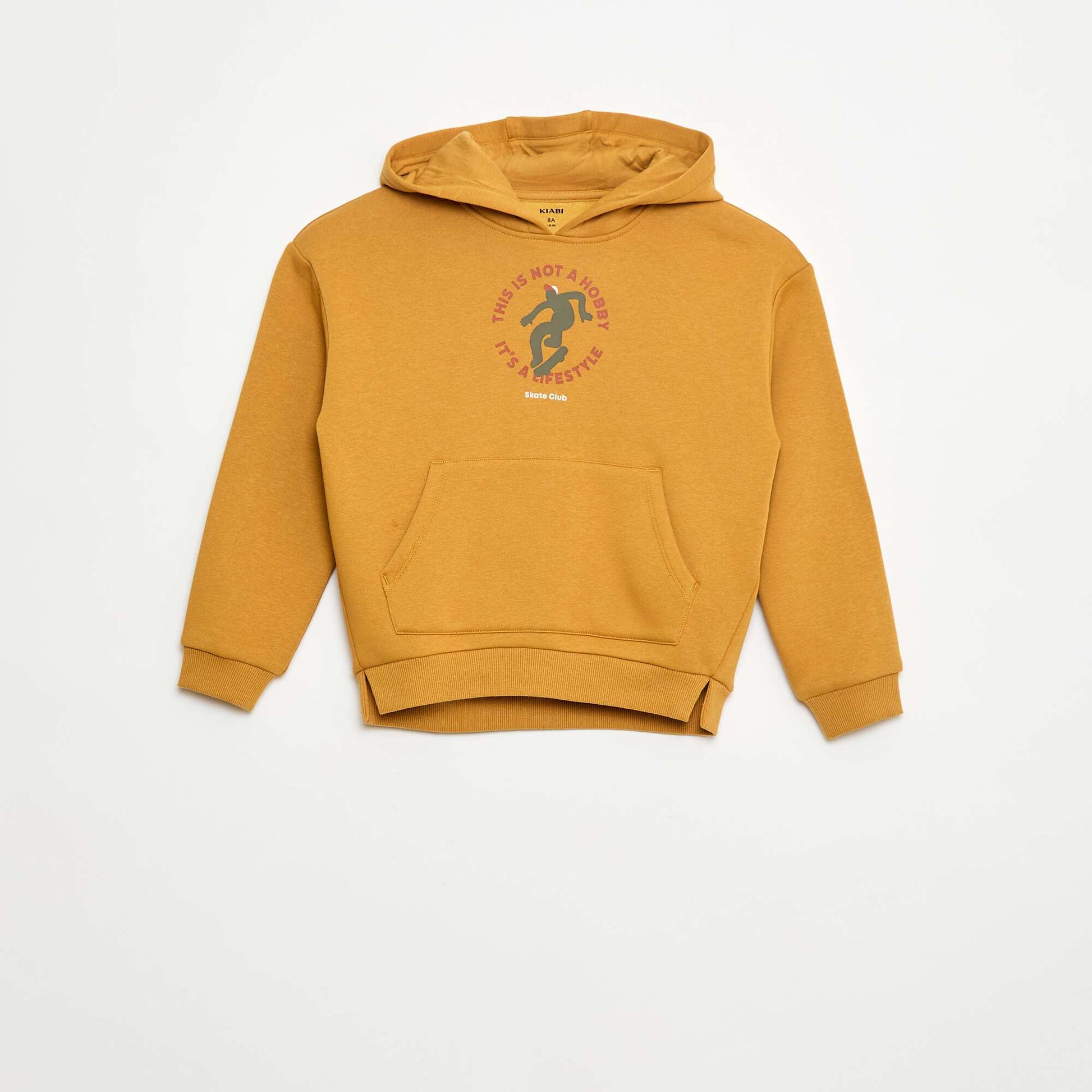 Sweat à capuche imprimé skate JAUNE