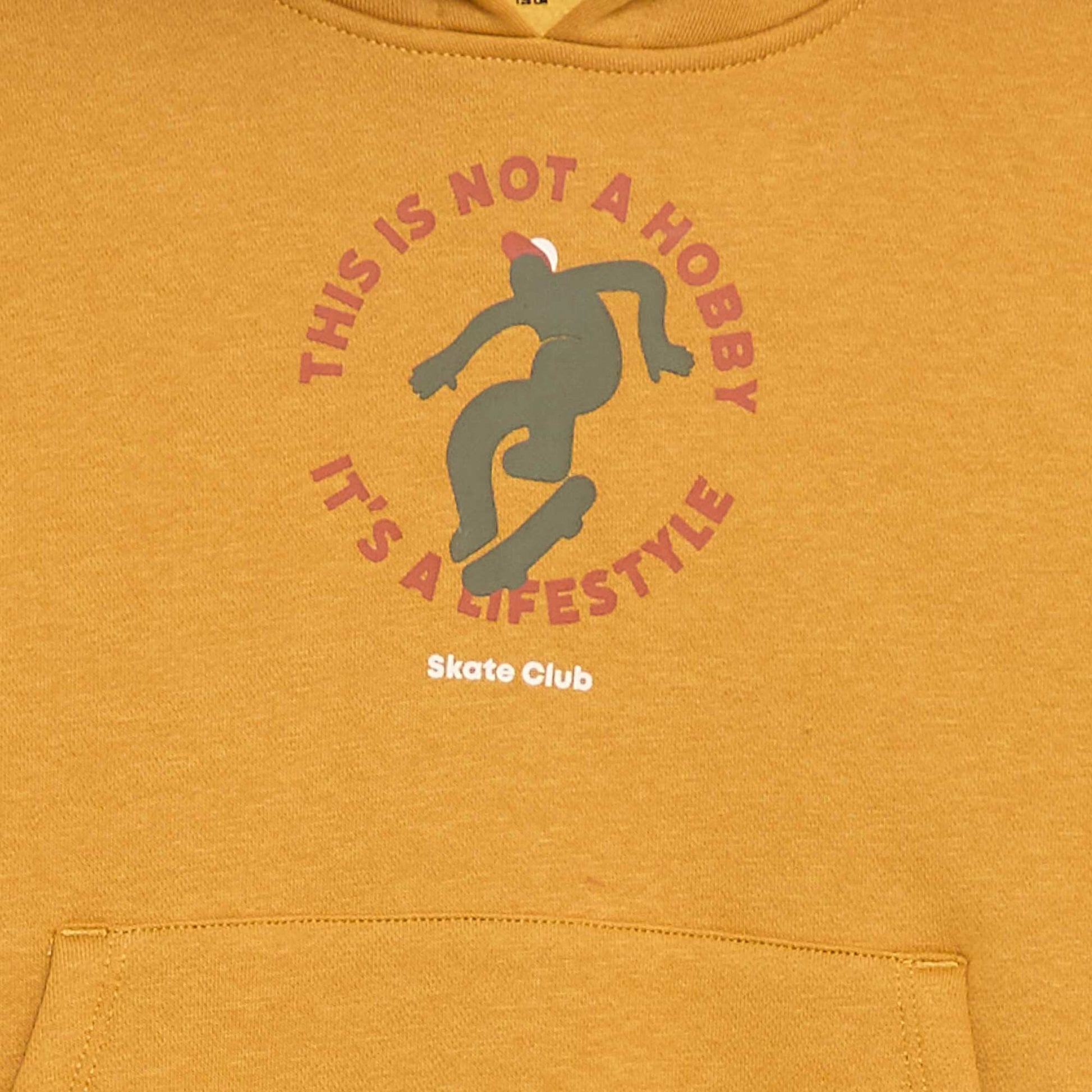 Sweat à capuche imprimé skate JAUNE