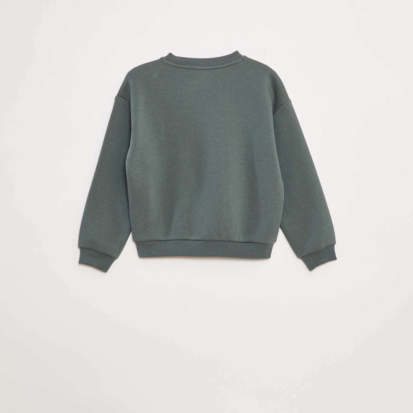 Sweat en molleton avec animation en maille bouclette VERT