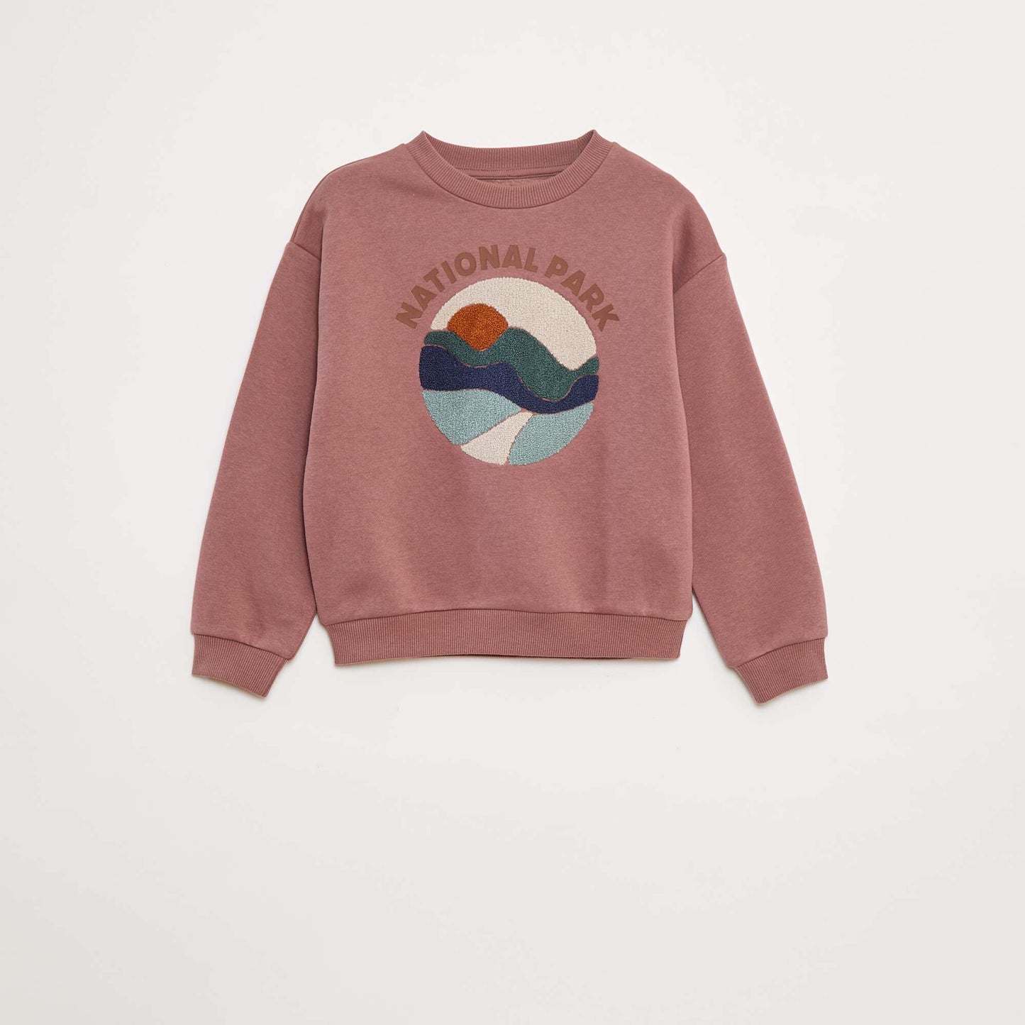 Sweat en molleton avec animation en maille bouclette VIOLET