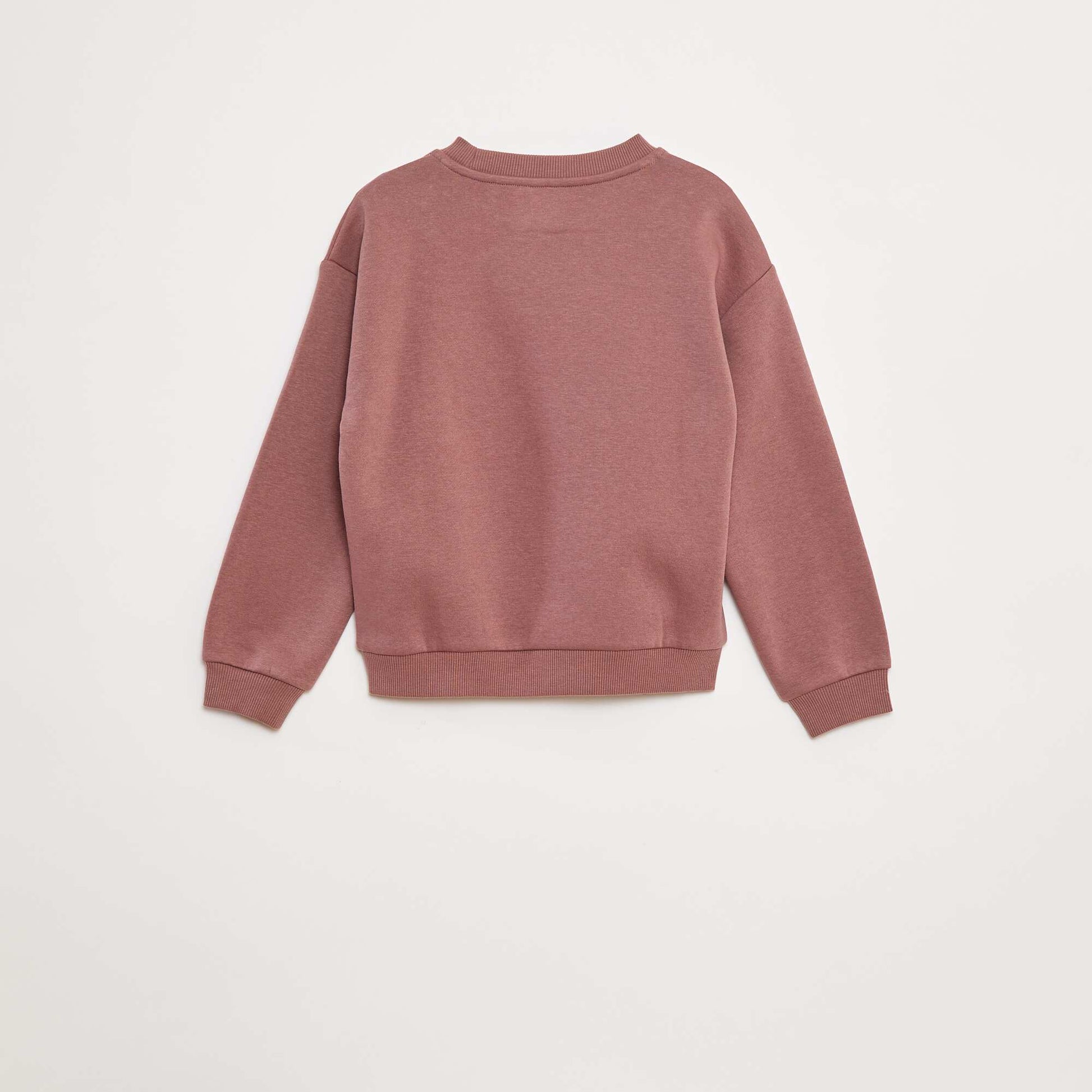 Sweat en molleton avec animation en maille bouclette VIOLET