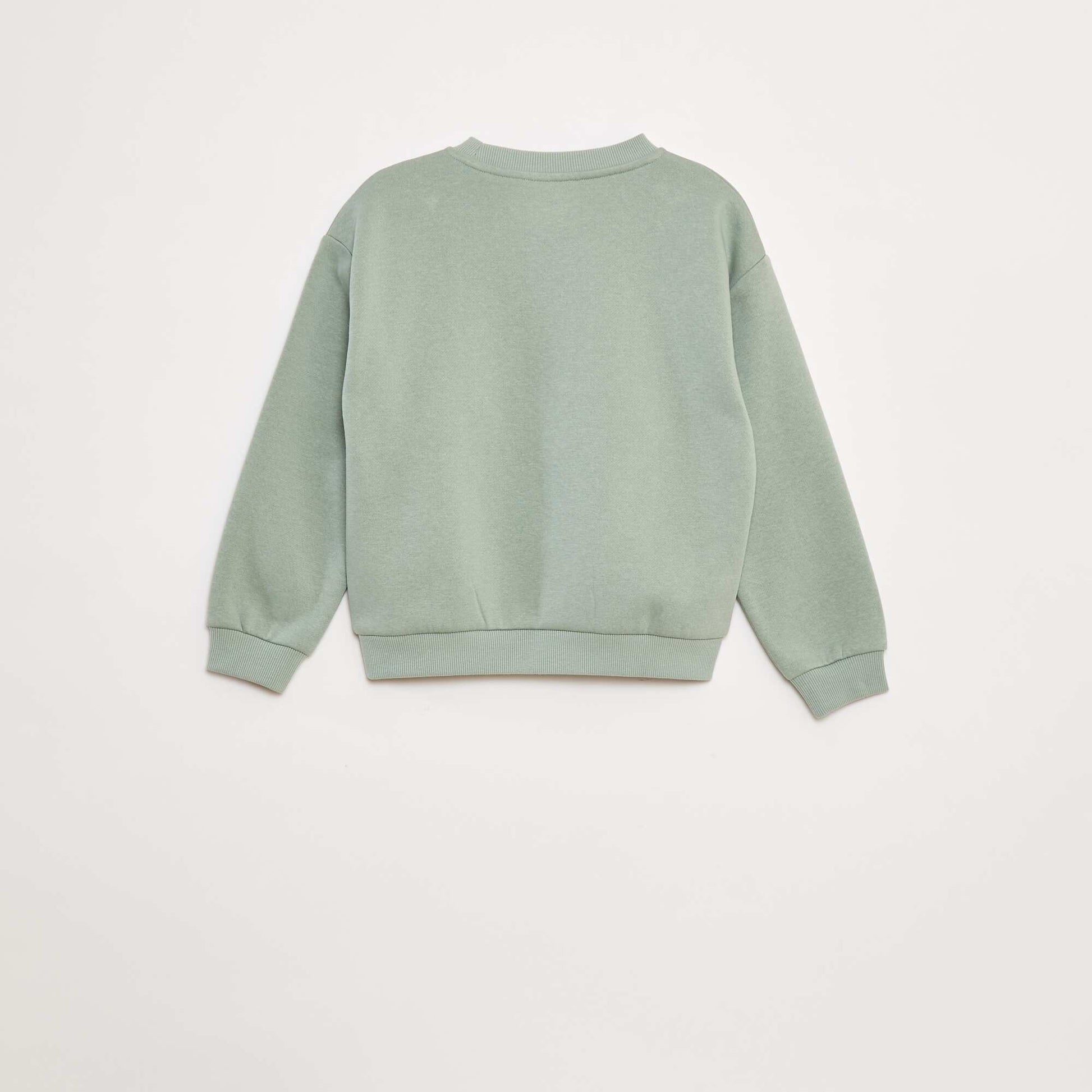 Sweat en molleton avec animation en maille bouclette BLEU
