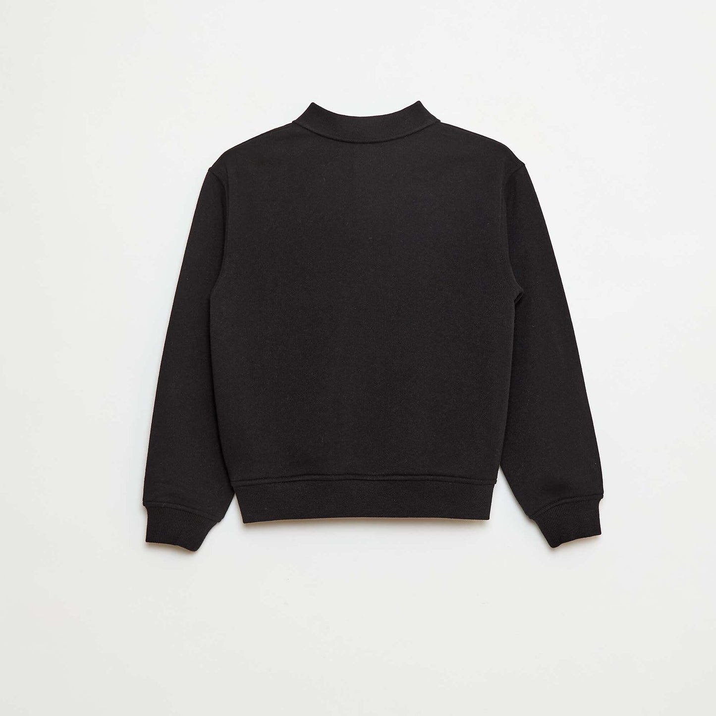 Sweat col polo à rayures NOIR