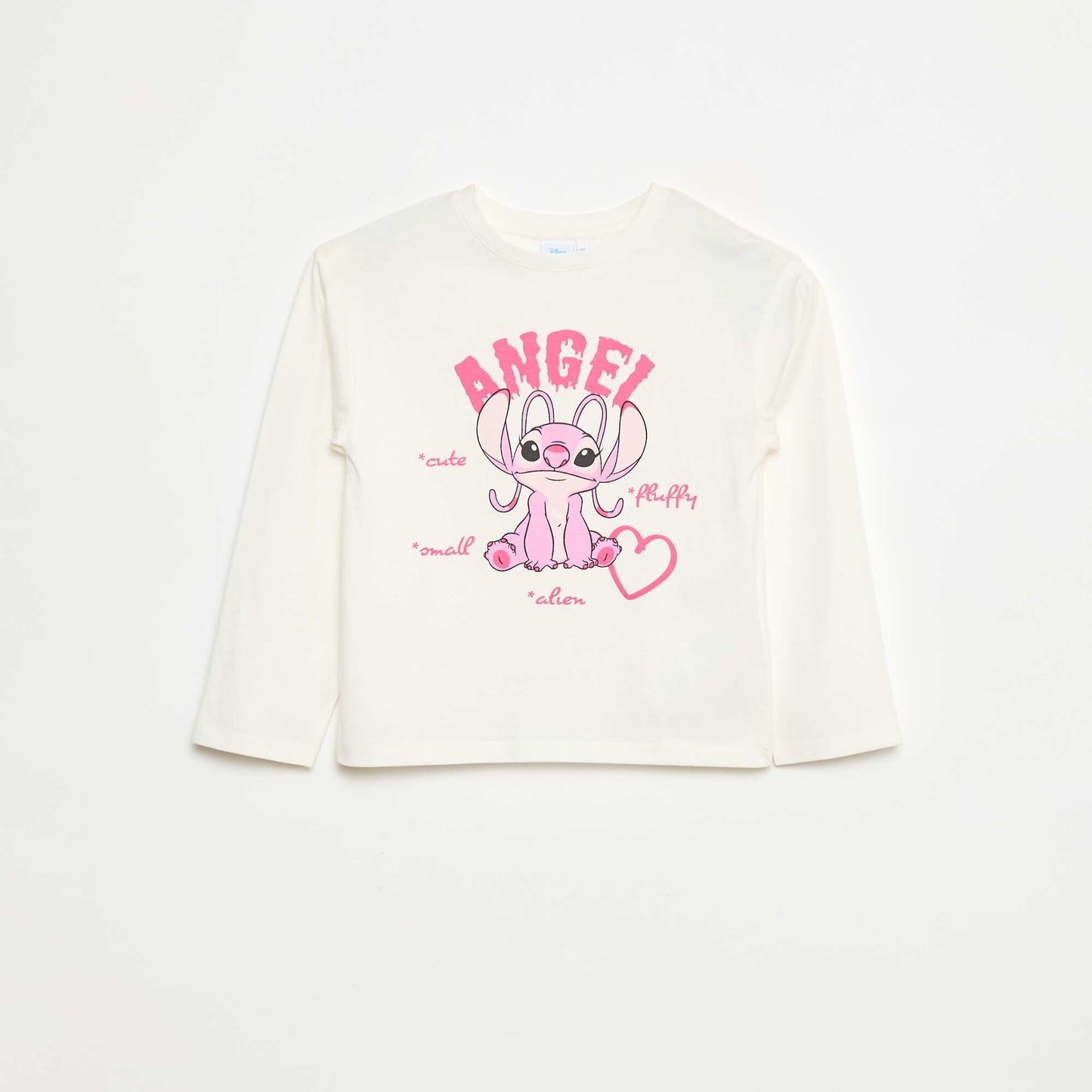 T-shirt 'Stitch' 'Angel' 'Disney' à manches longues BLANC