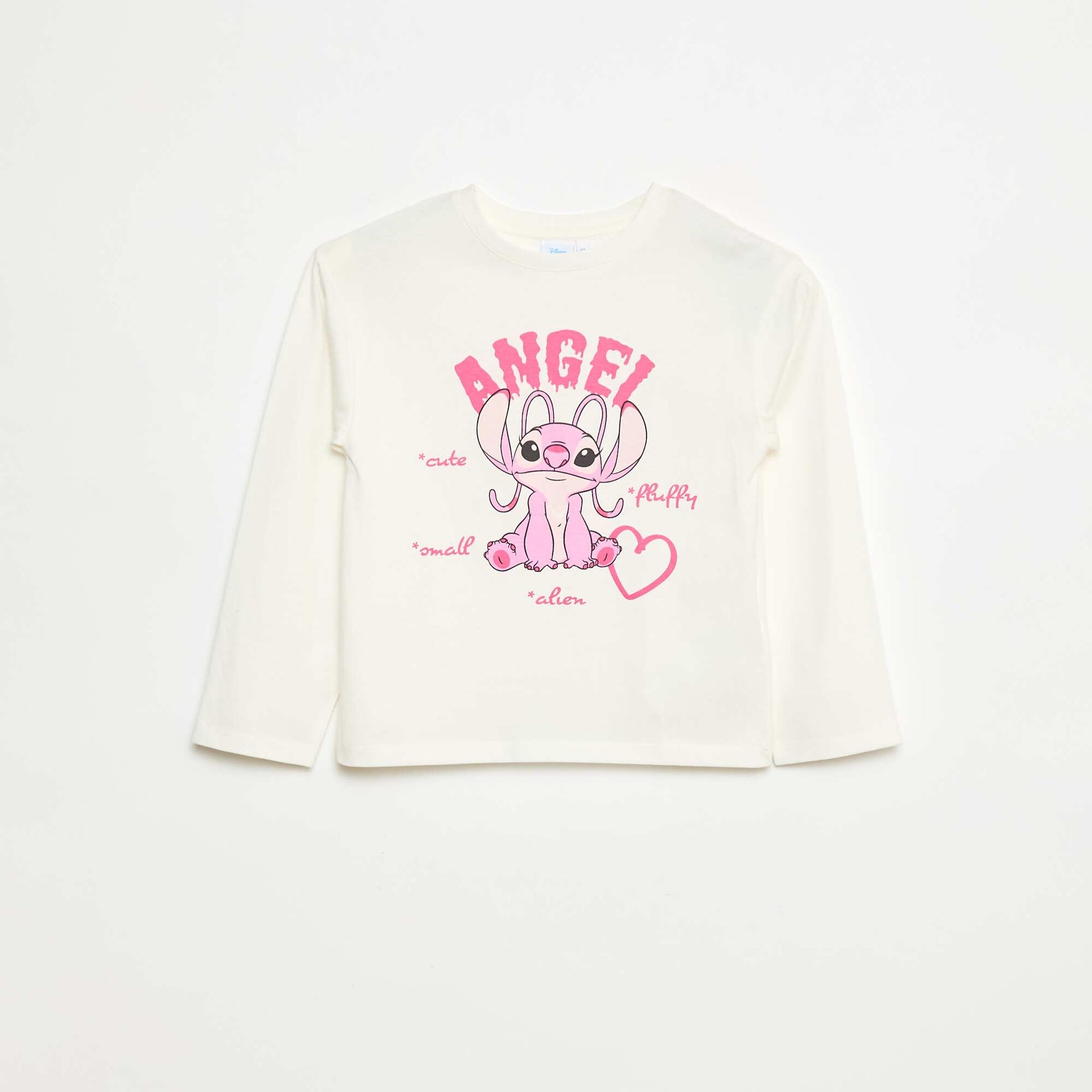 T-shirt 'Stitch' 'Angel' 'Disney' à manches longues BLANC