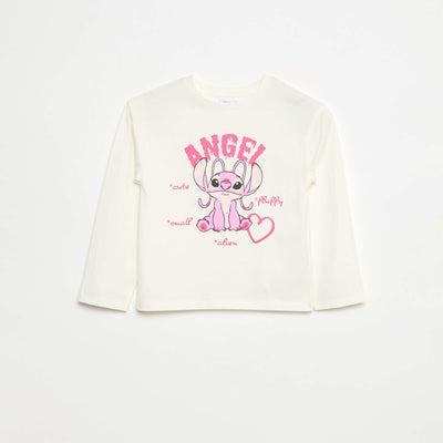 T-shirt 'Stitch' 'Angel' 'Disney' à manches longues BLANC