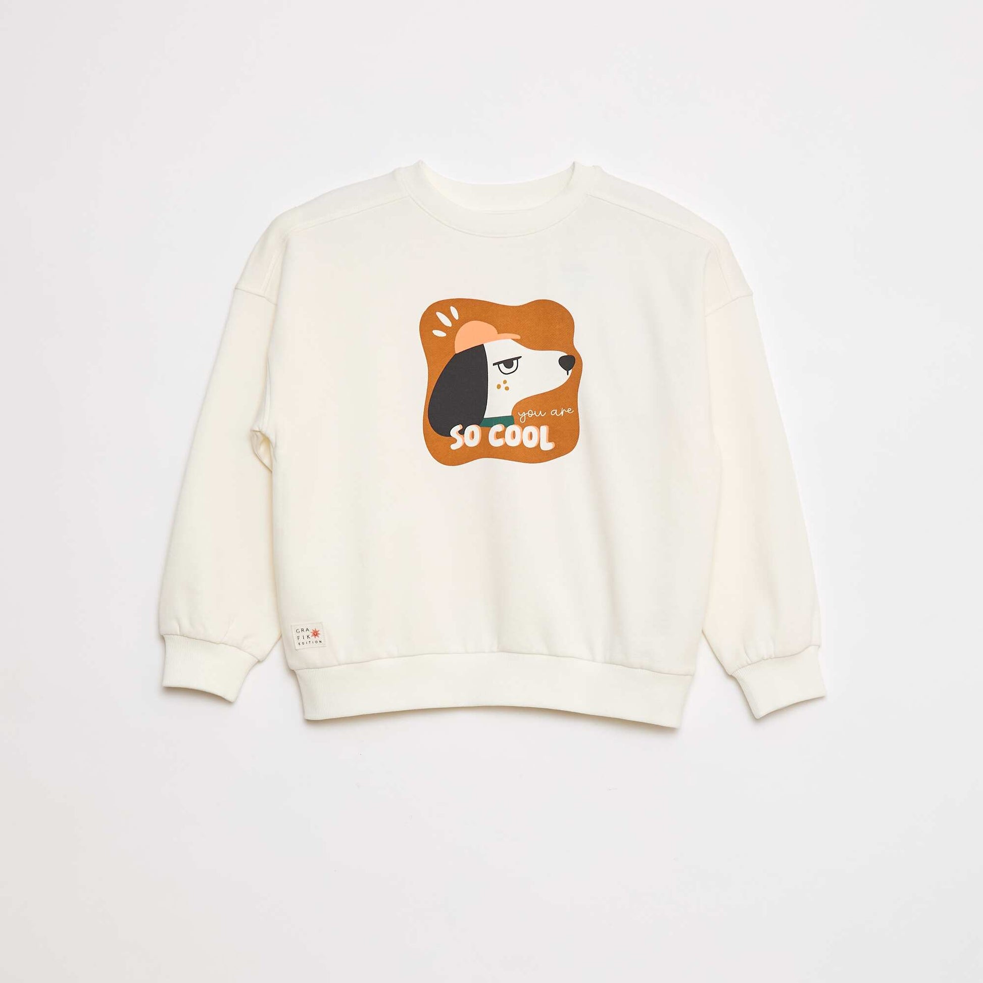 Sweat à col rond - Grafik Edition BLANC