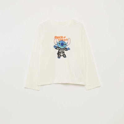 T-shirt jersey halloween 'Disney' 'Stitch' BLANC