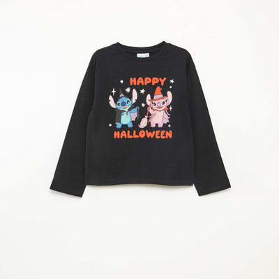 T-shirt jersey halloween 'Disney' 'Stitch' NOIR