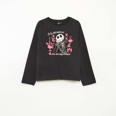 T-shirt jersey halloween 'Disney' 'Monsieur Jack' NOIR