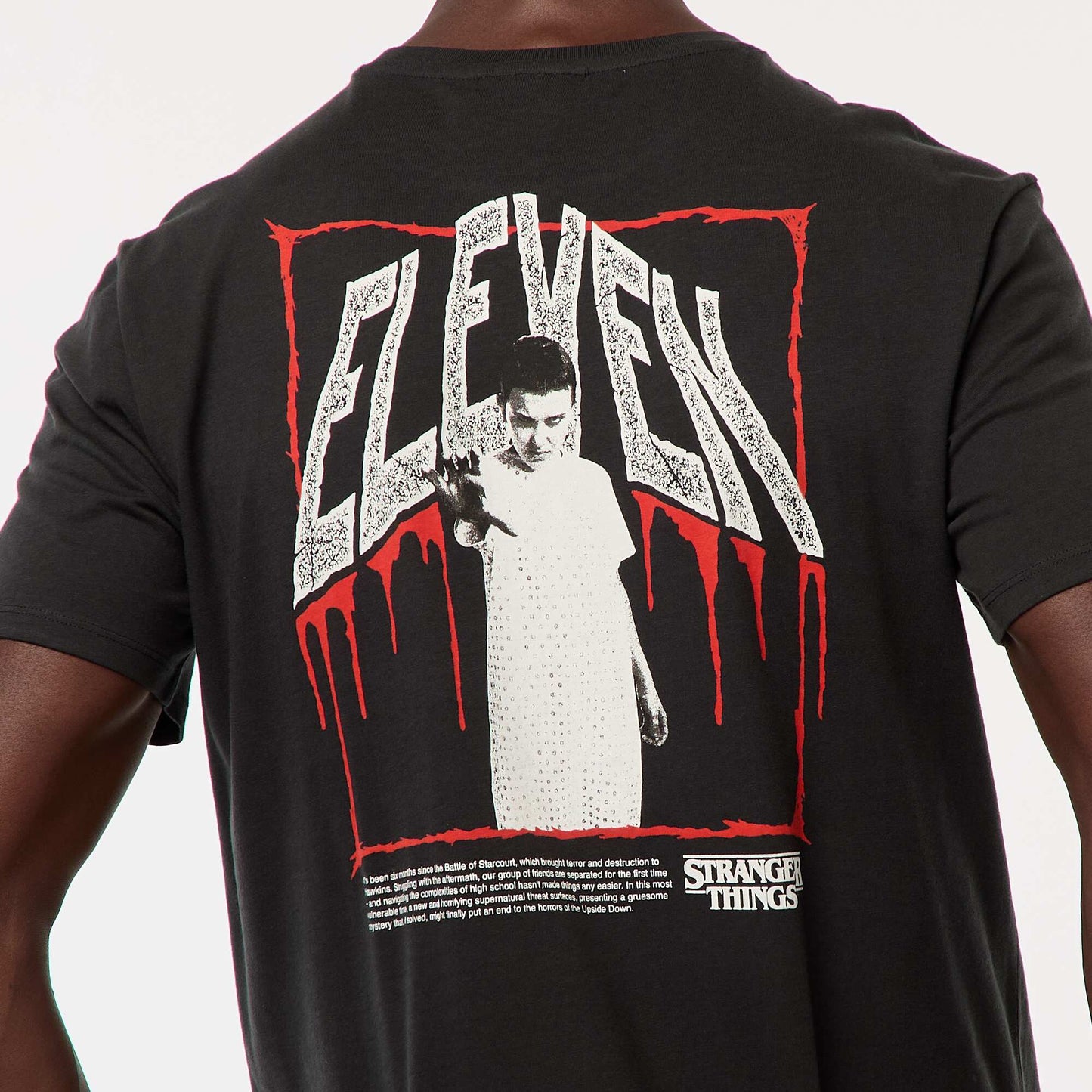 T-shirt imprimé 'Stranger Things' à manches courtes NOIR