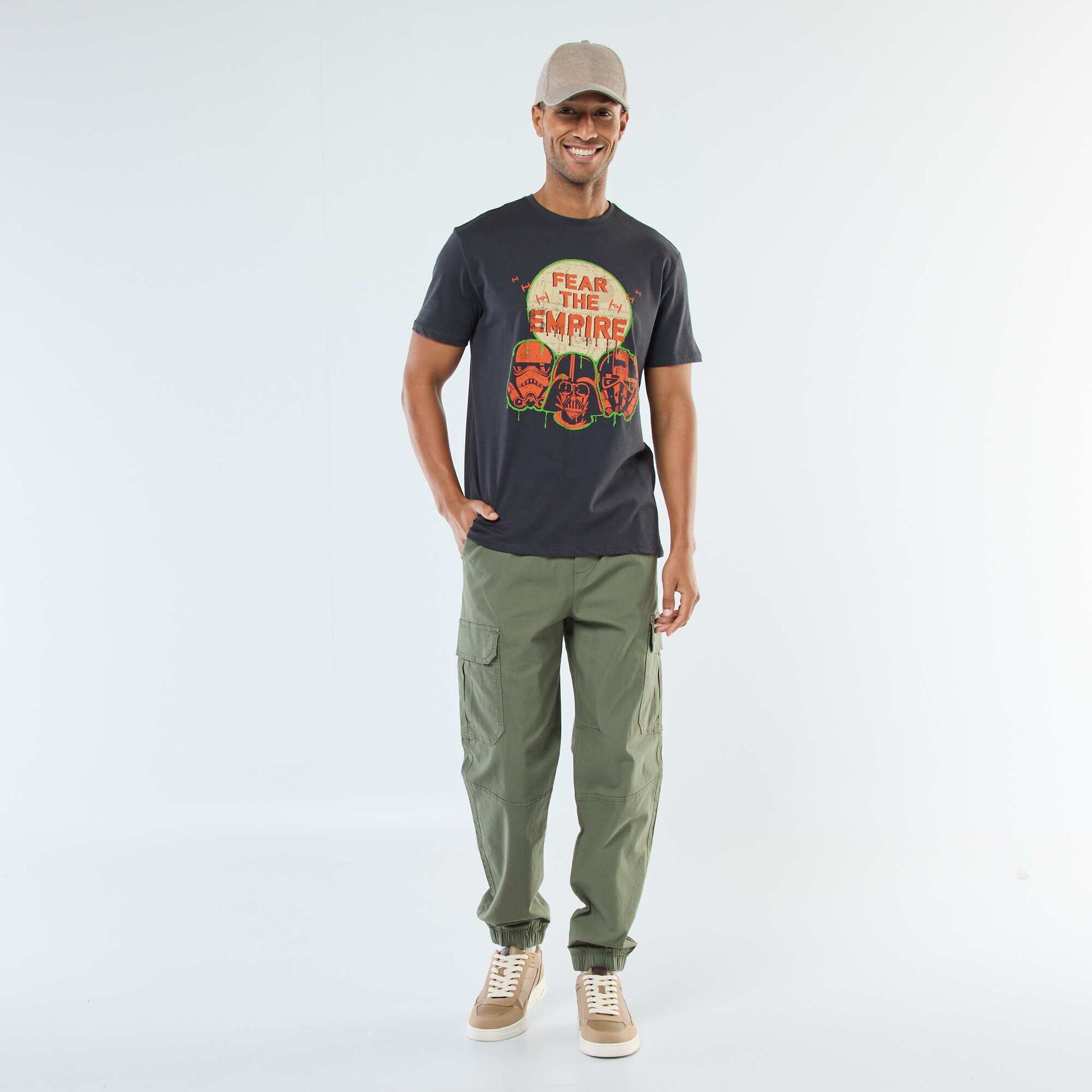 T-shirt imprimé 'Star Wars' à manches courtes GRIS