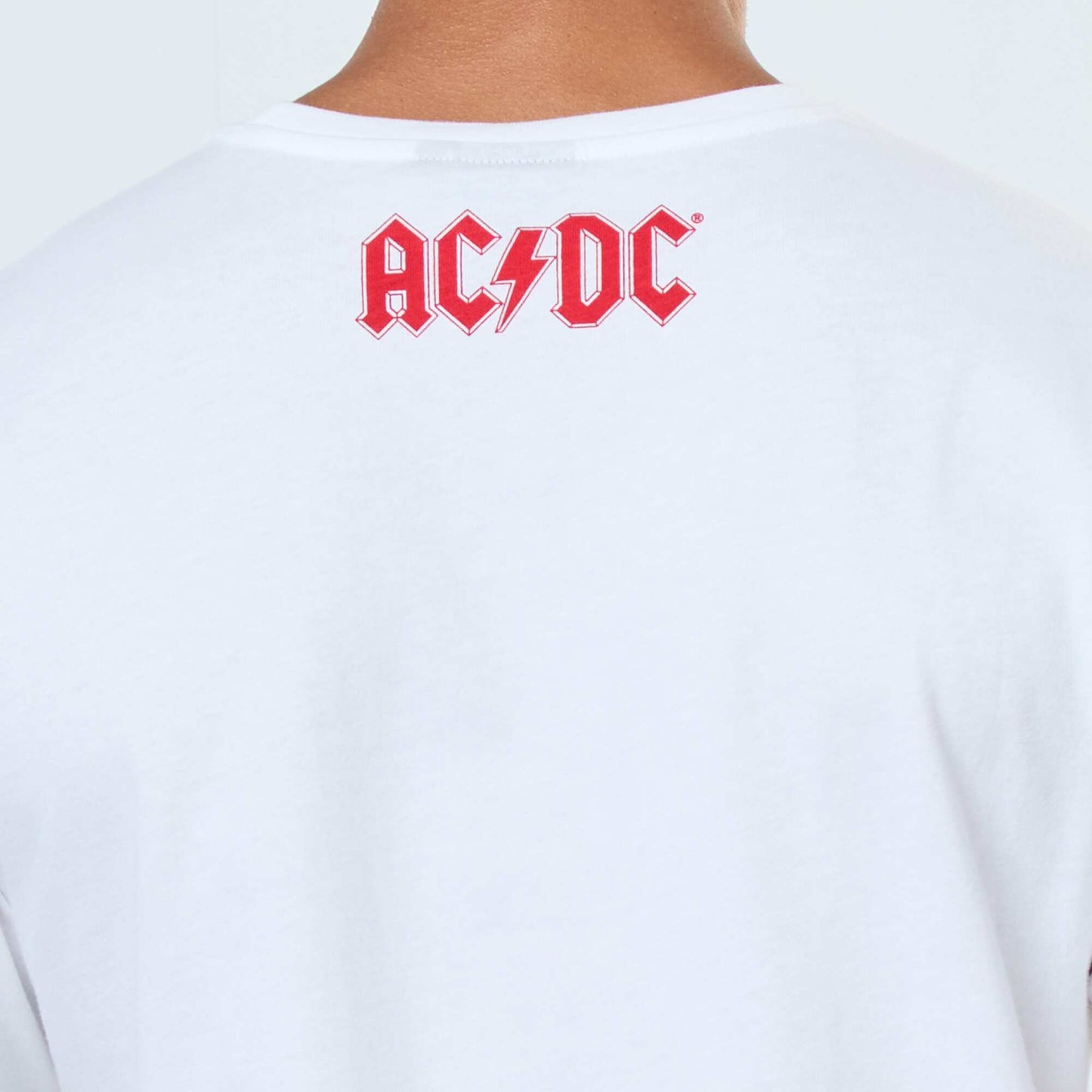 T-shirt imprimé 'AC/DC' à manches courtes BLANC