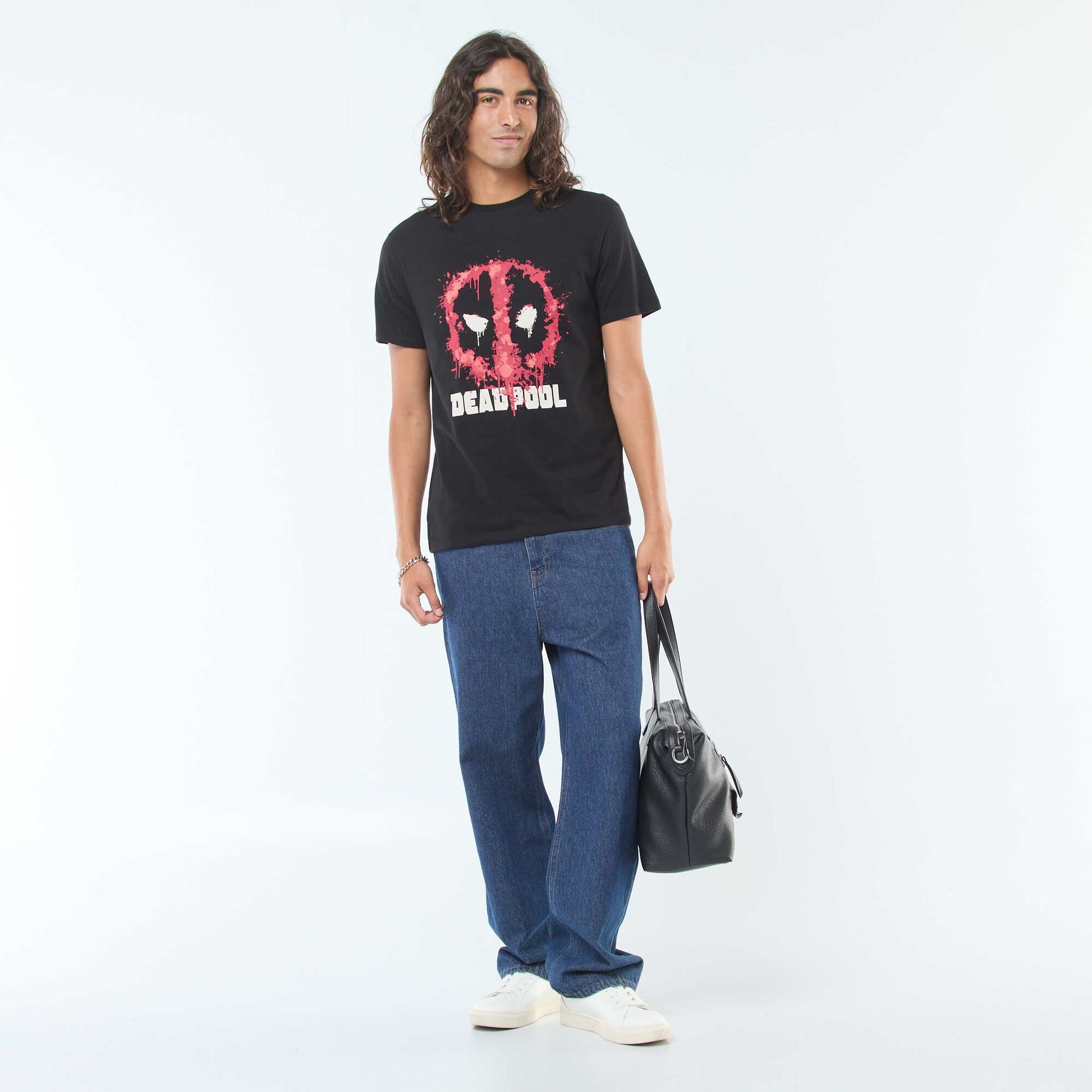 T-shirt 'Deadpool' 'Marvel' manches courtes NOIR