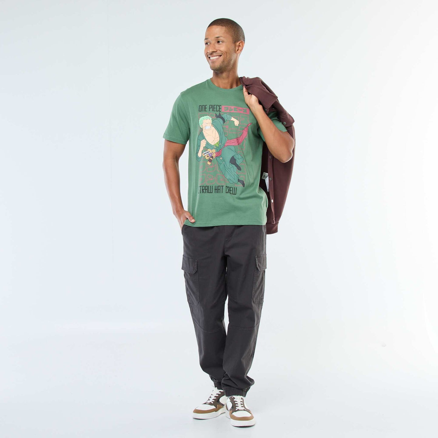 T-shirt imprimé 'One Piece' à manches courtes VERT