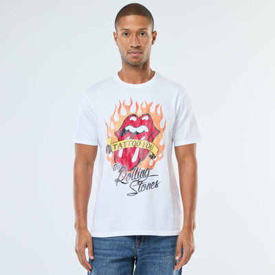 T-shirt imprimé 'The Rolling Stones' à manches courtes BLANC