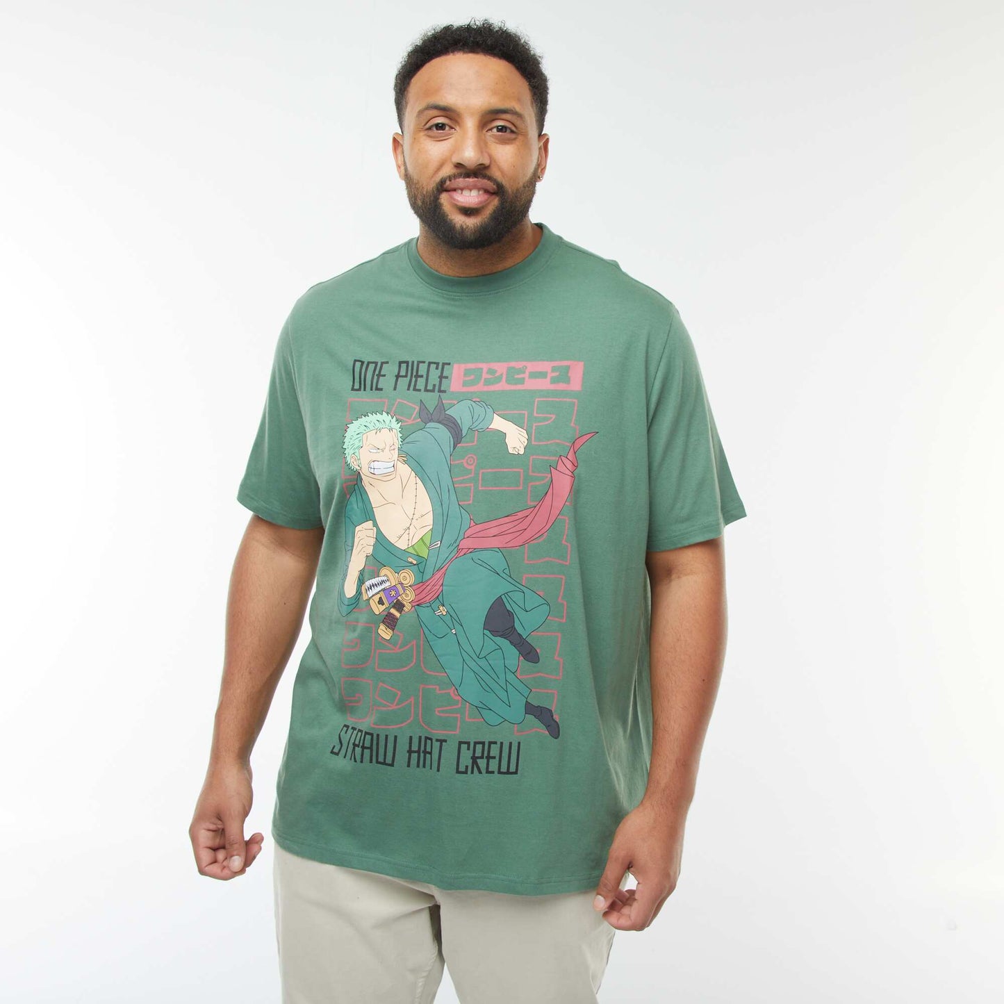 T-shirt 'One Piece' manches courtes VERT