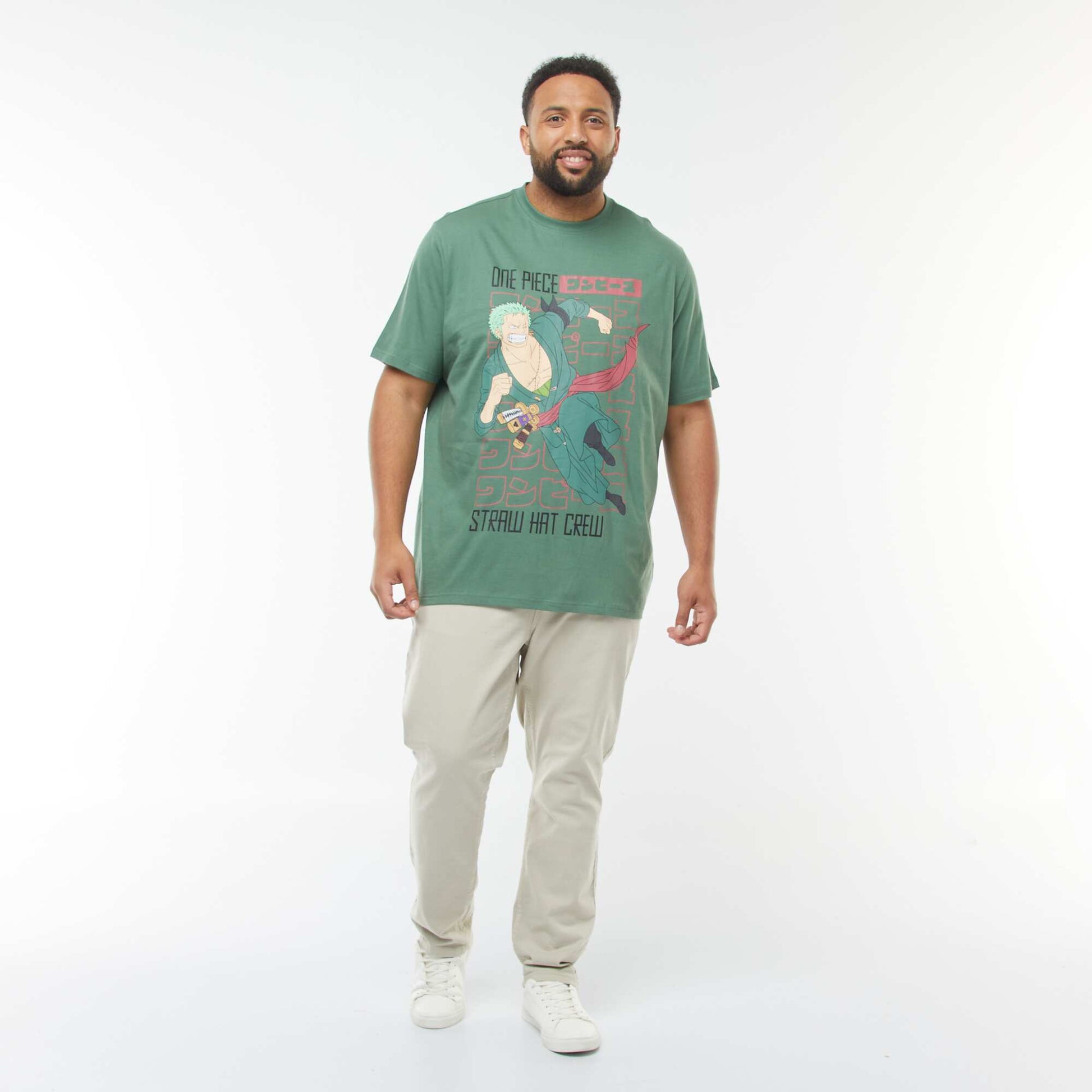 T-shirt 'One Piece' manches courtes VERT
