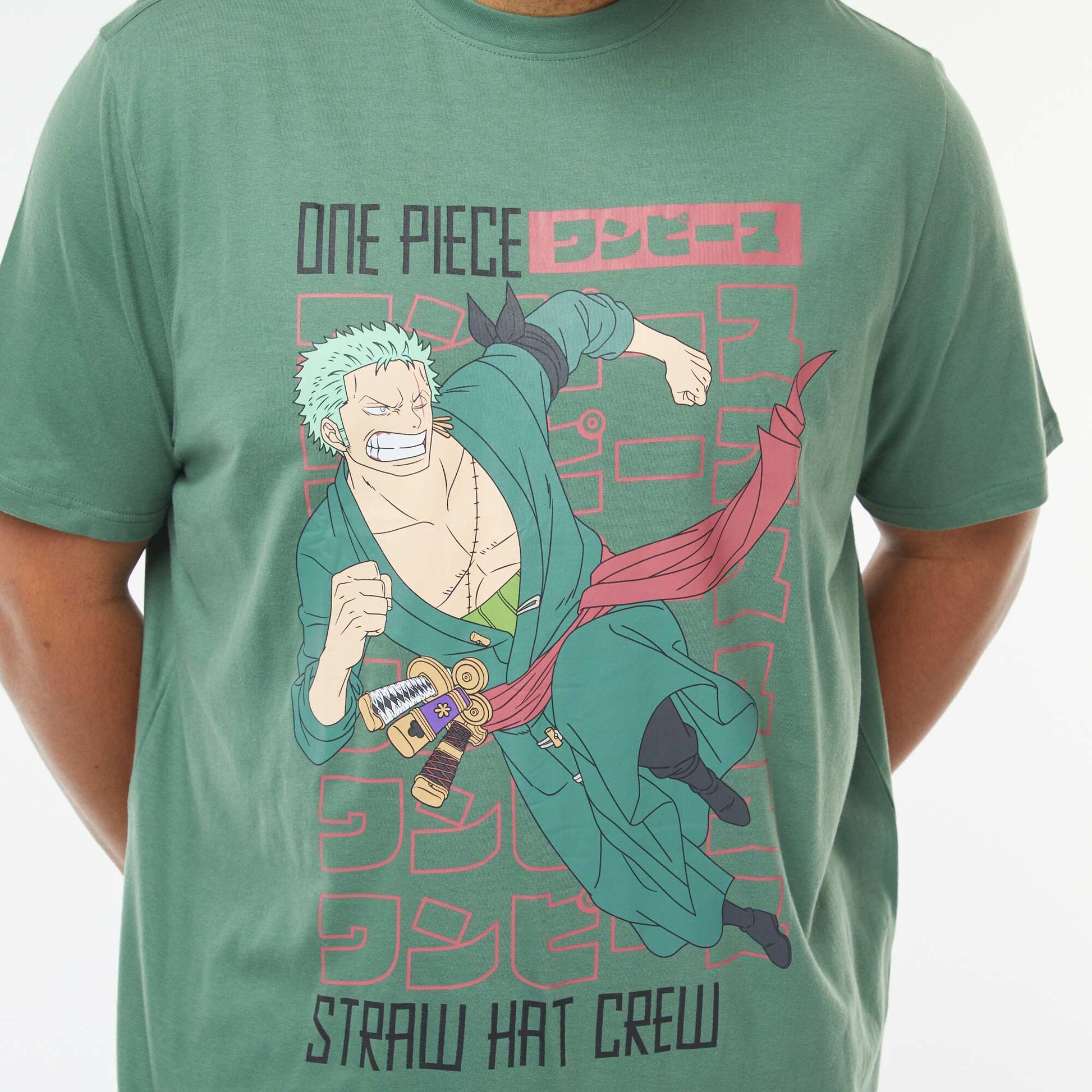 T-shirt 'One Piece' manches courtes VERT