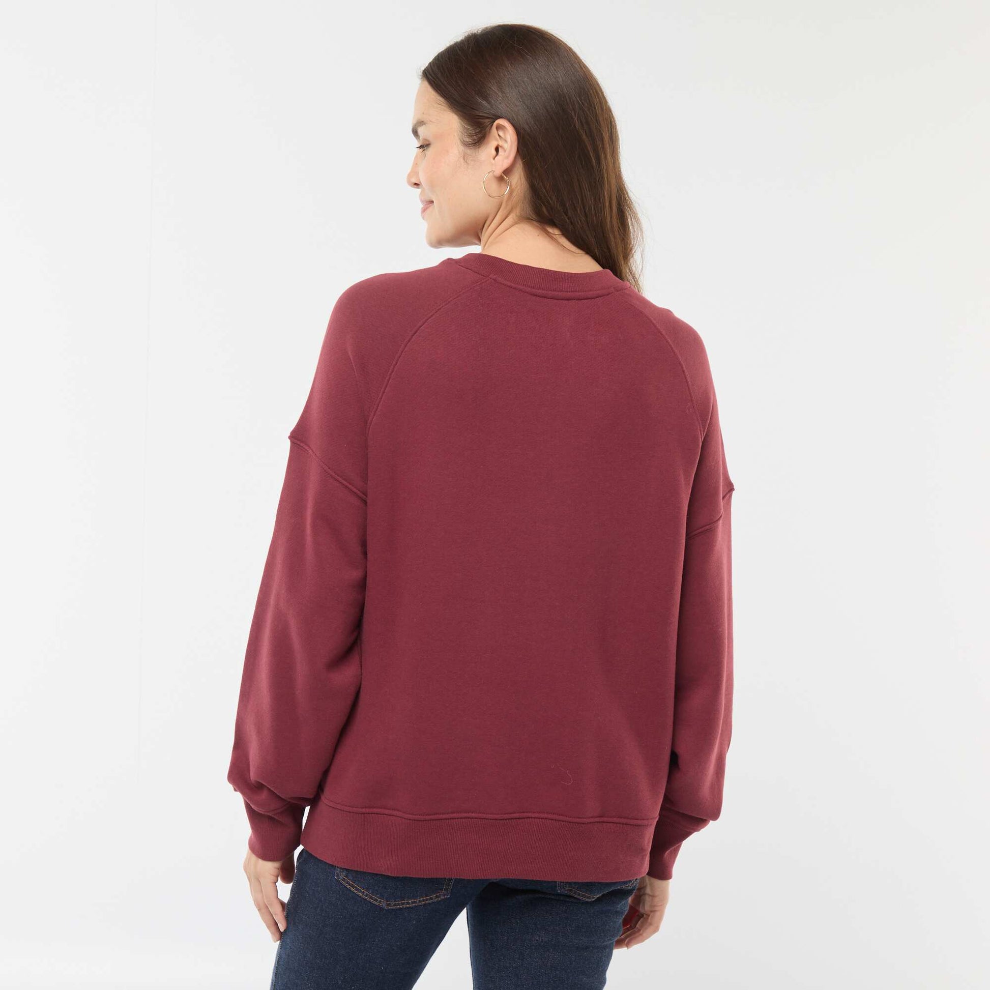 Sweat d'allaitement en molleton BORDEAUX