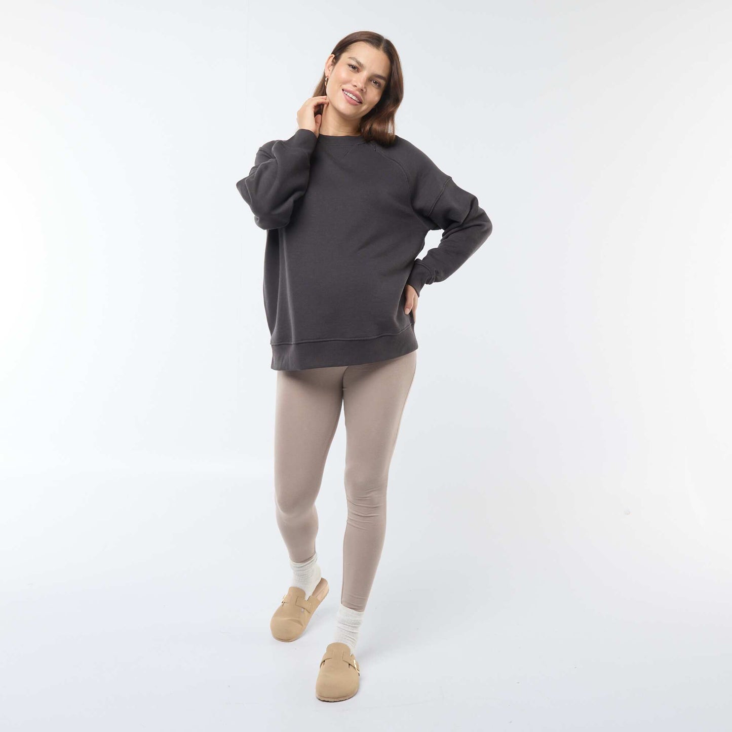 Sweat d'allaitement en molleton NOIR