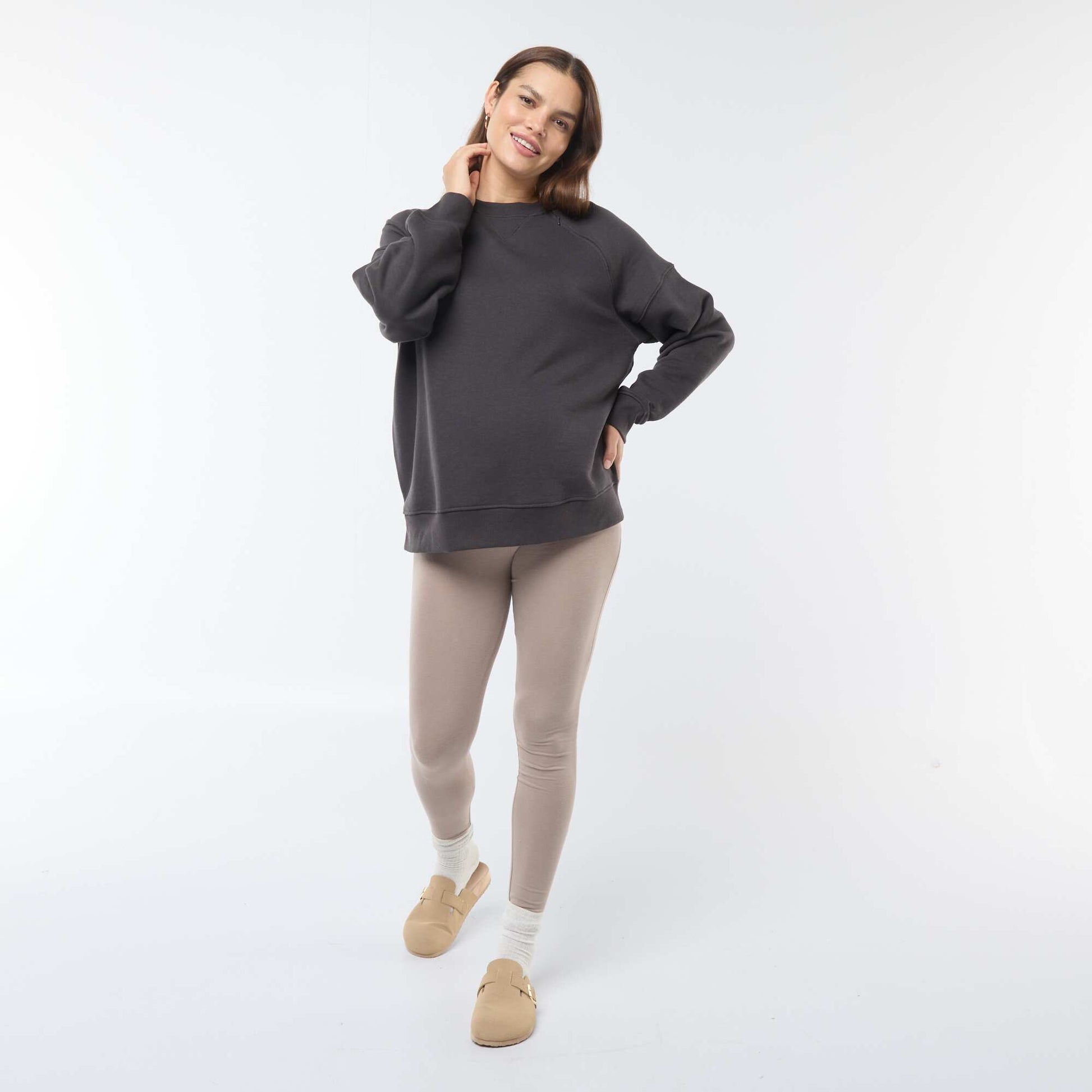 Sweat d'allaitement en molleton NOIR