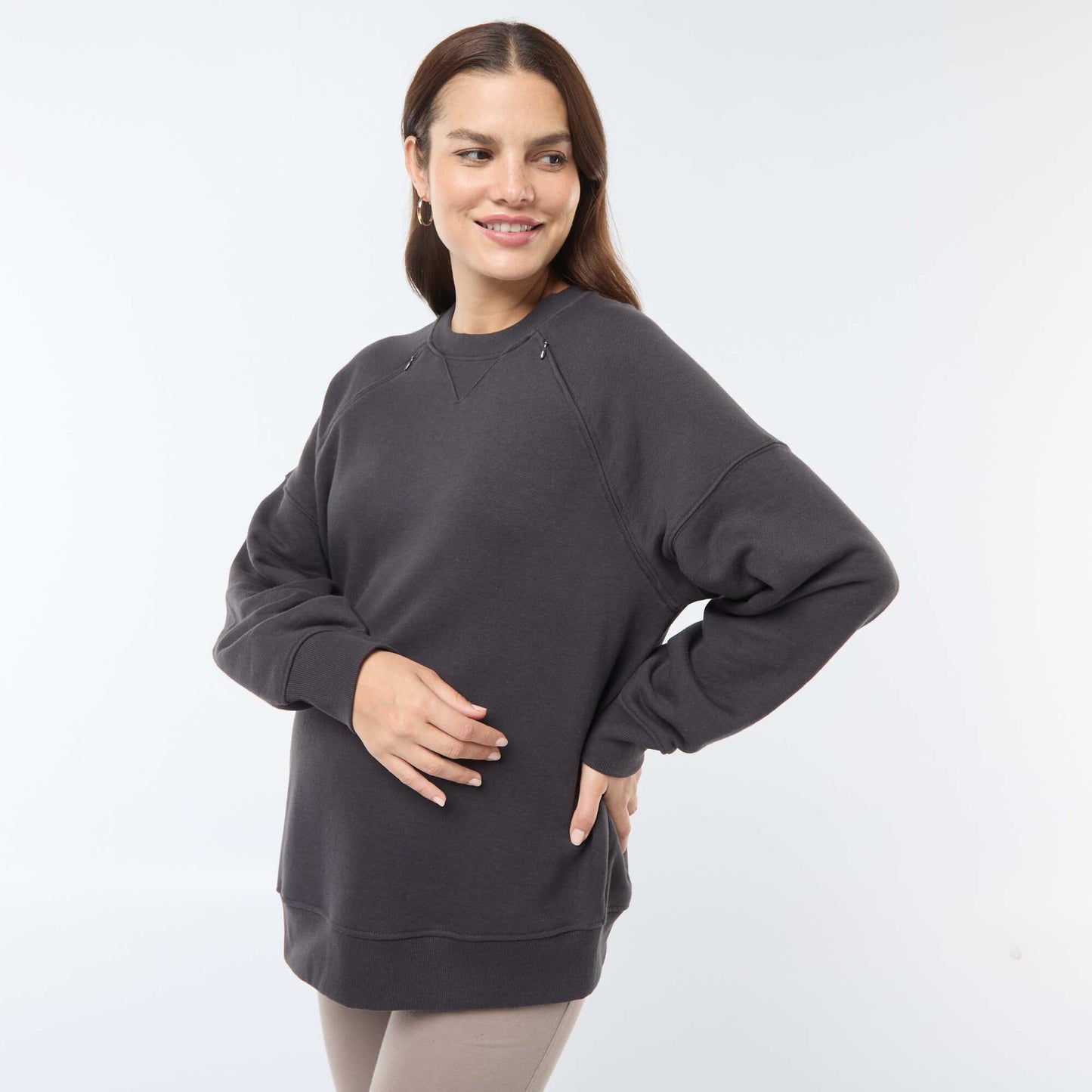 Sweat d'allaitement en molleton NOIR