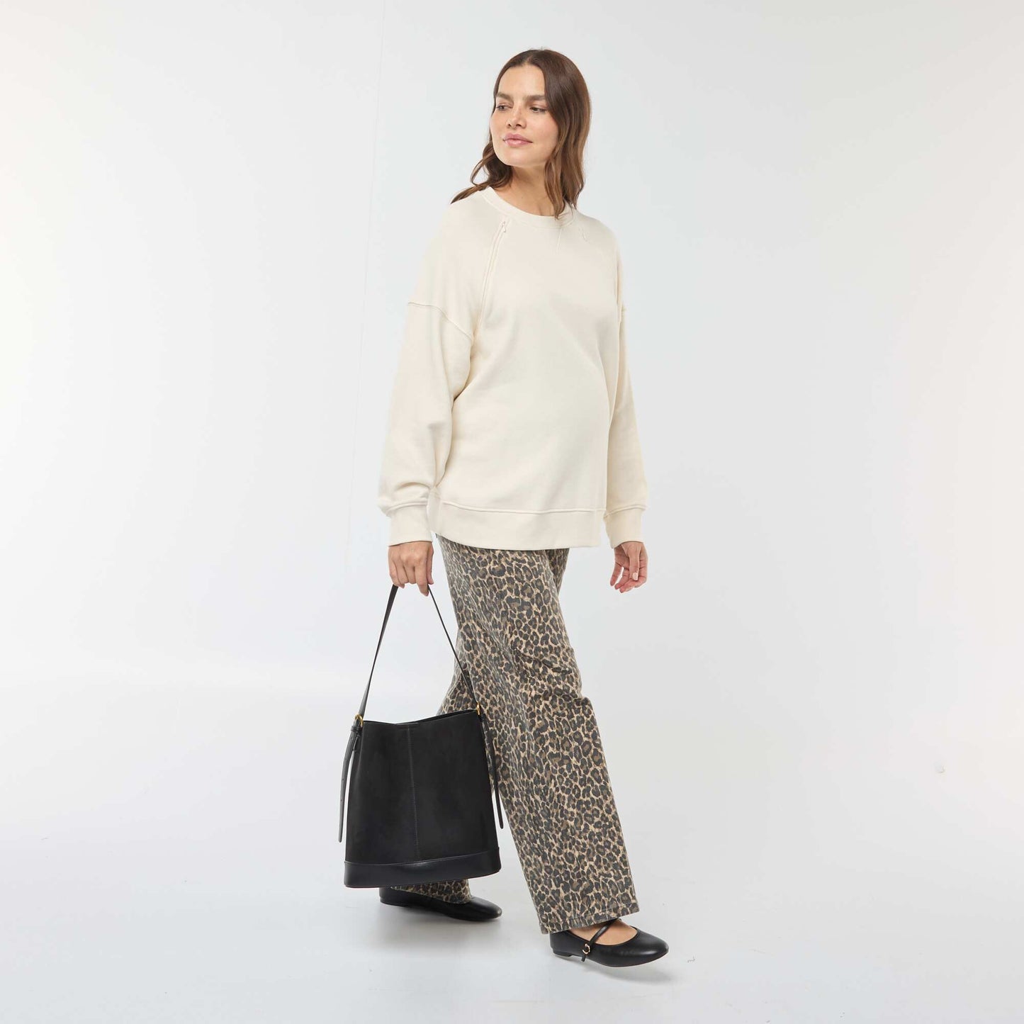 Sweat d'allaitement en molleton BLANC