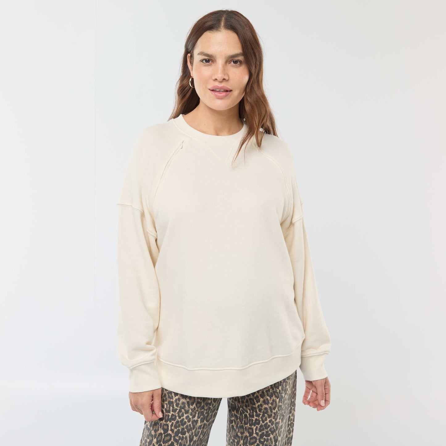 Sweat d'allaitement en molleton BLANC