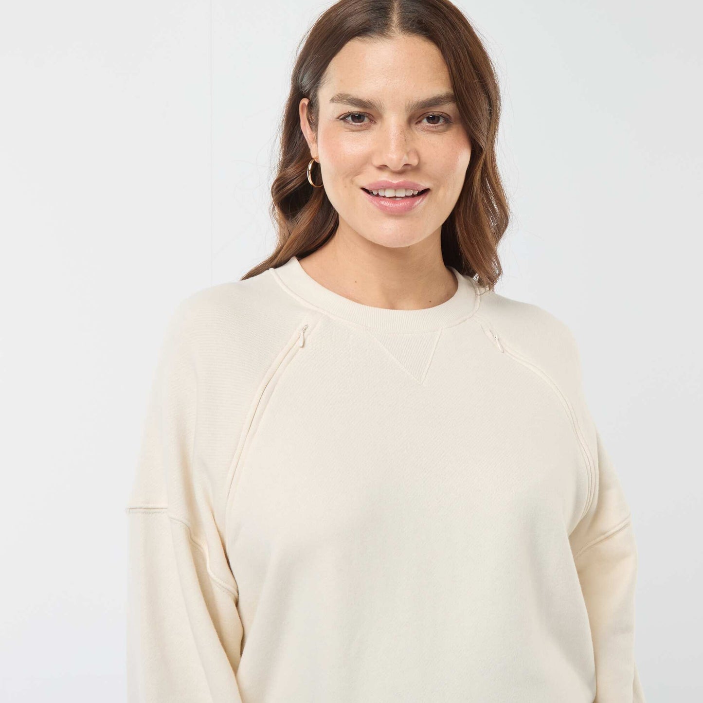 Sweat d'allaitement en molleton BLANC