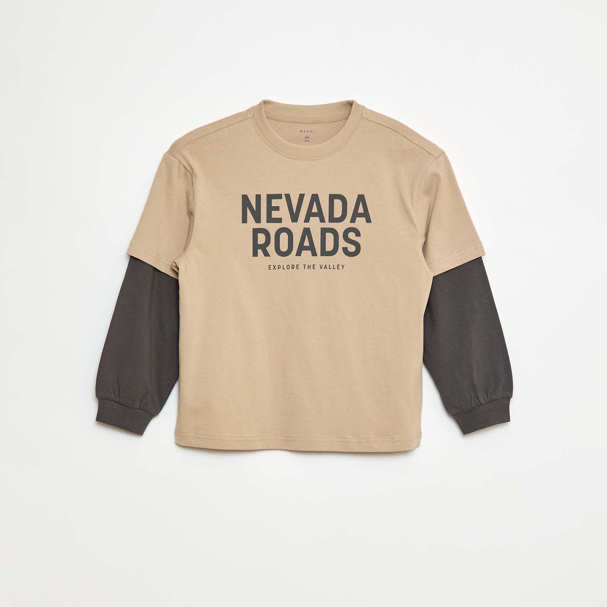 T-shirt à double manche BEIGE