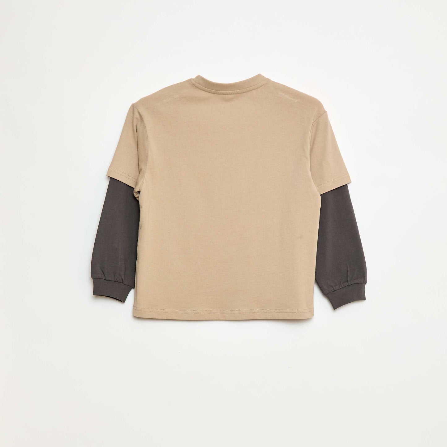 T-shirt à double manche BEIGE