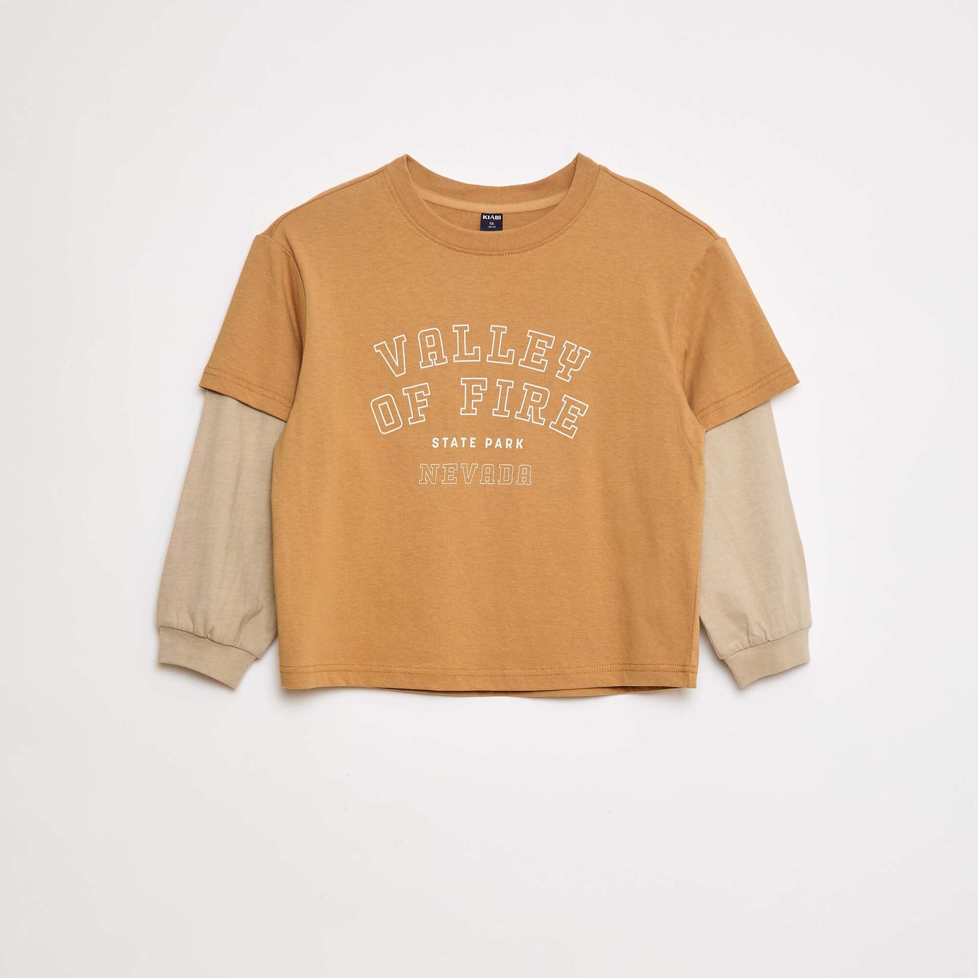 T-shirt à double manche JAUNE