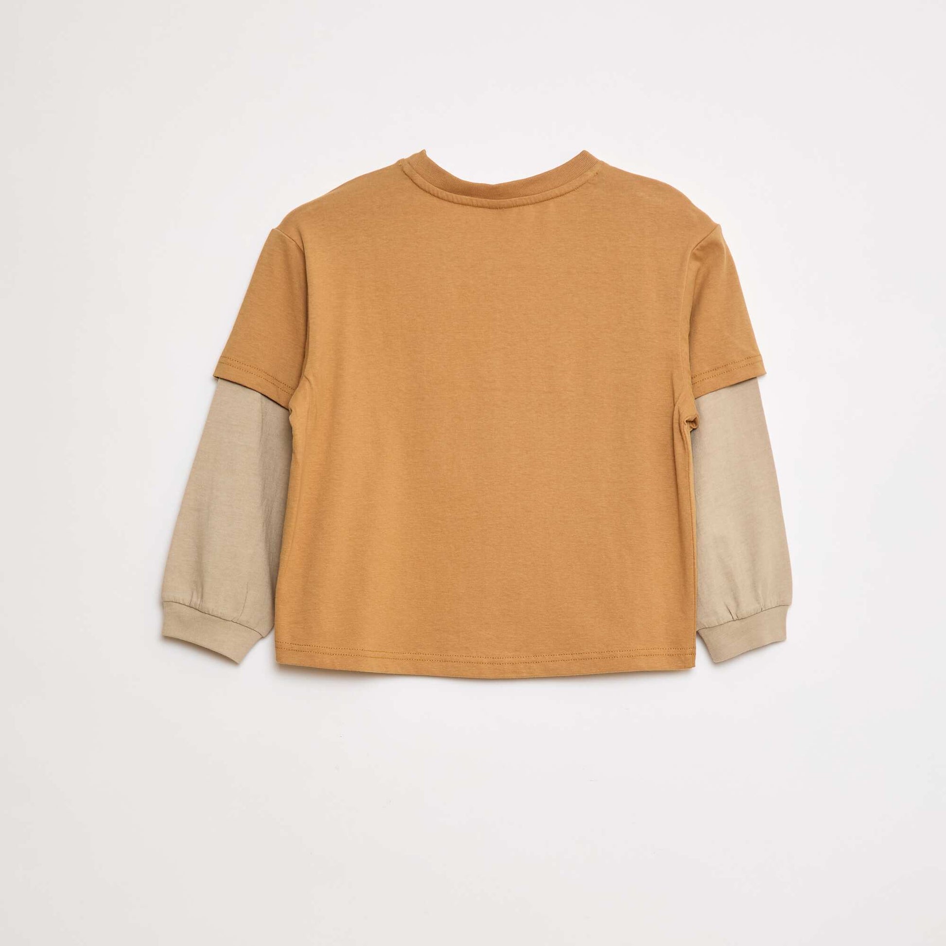 T-shirt à double manche JAUNE