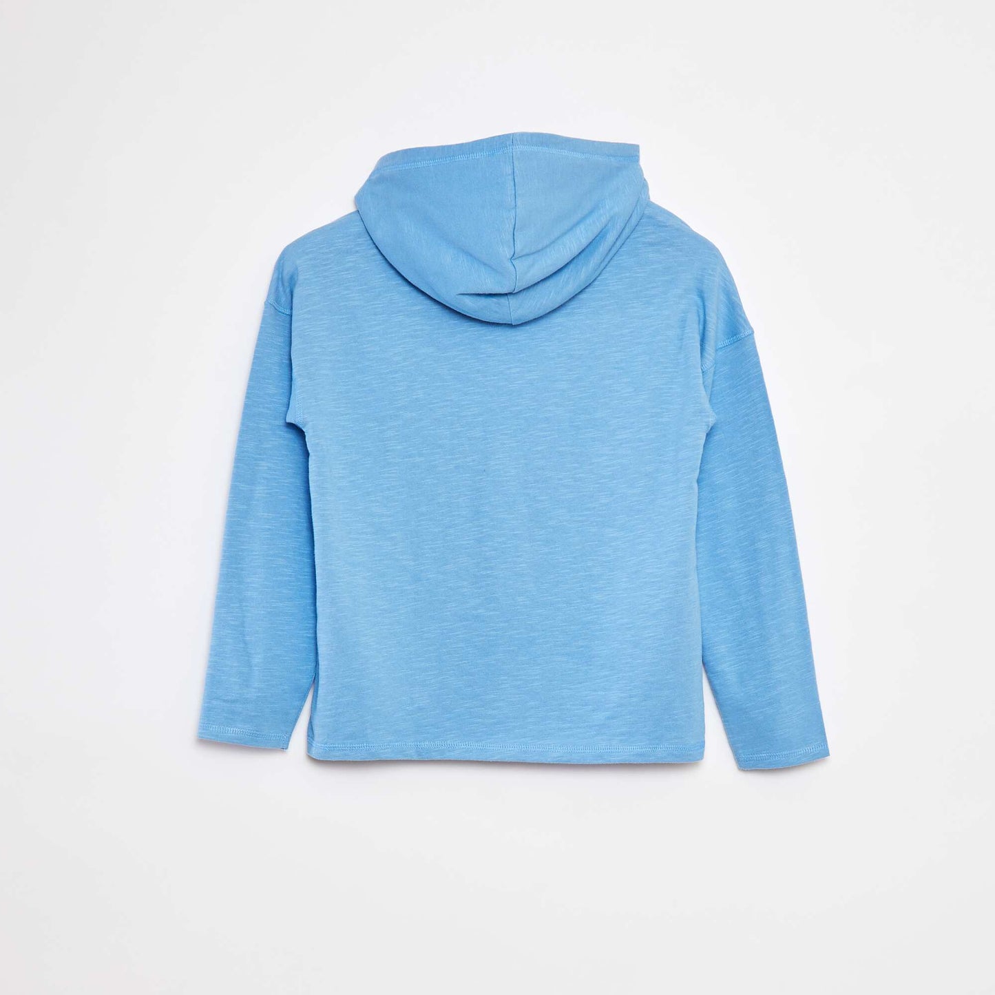 T-shirt à capuche à manches longues BLEU