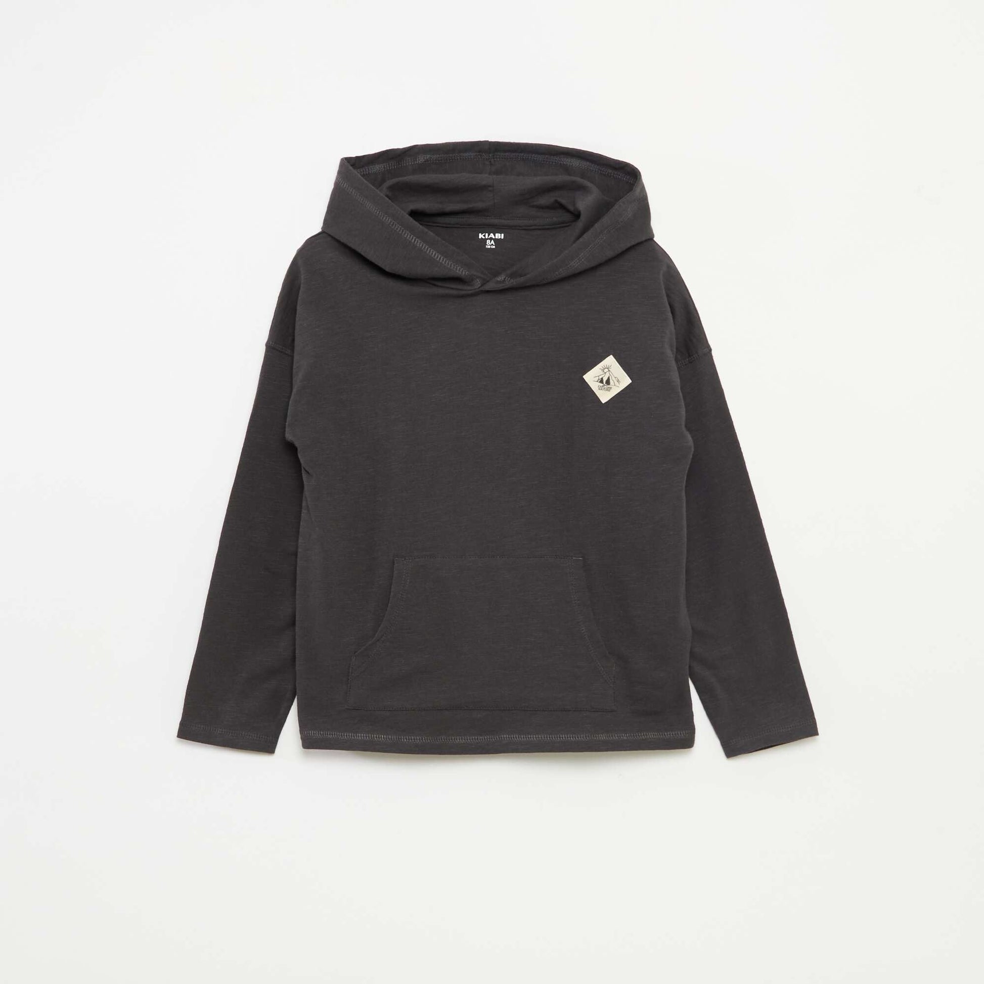 T-shirt à capuche à manches longues GRIS