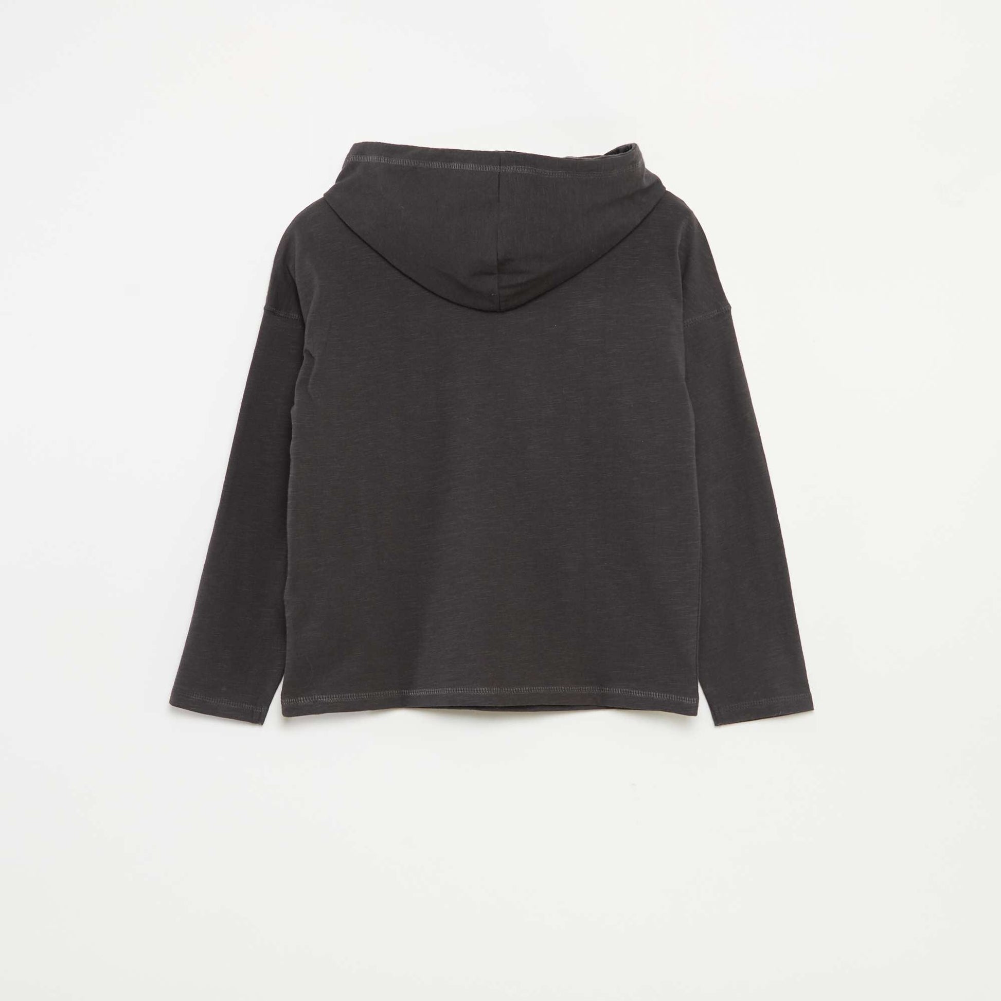 T-shirt à capuche à manches longues GRIS